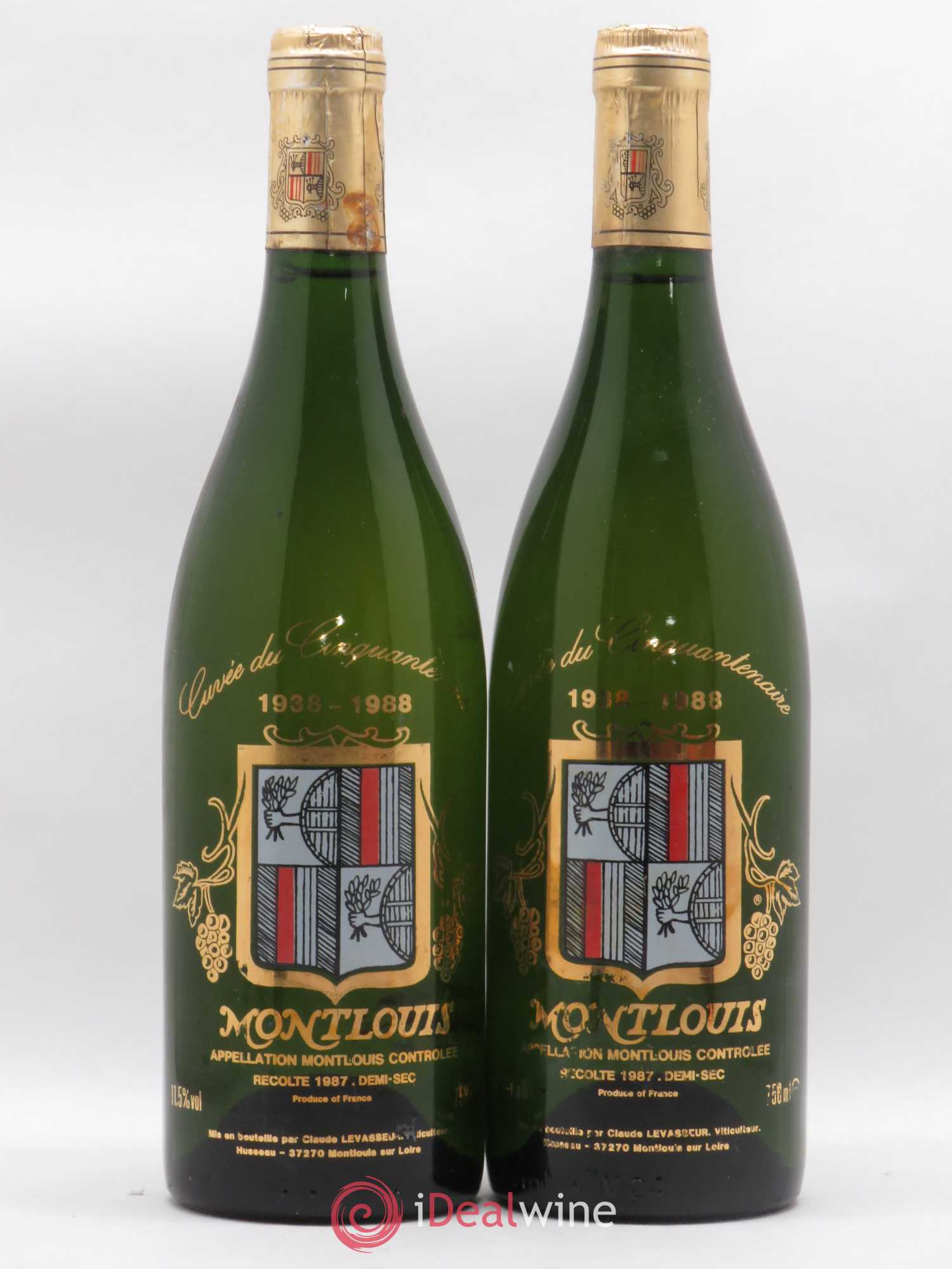 Montlouis-sur-Loire Demi-Sec Cuvée du Cinquantenaire Claude Levasseur 1987 - Lotto di 2 bottiglie - 0