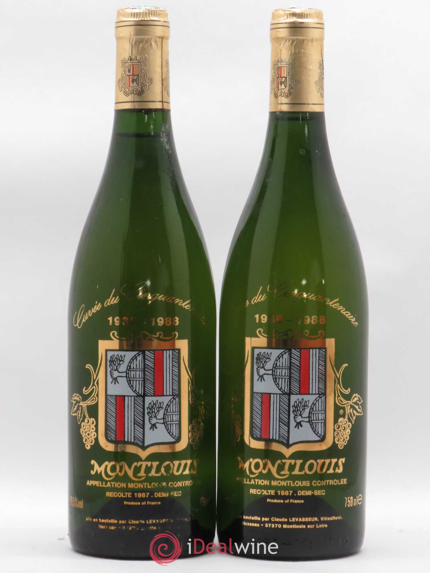 Montlouis-sur-Loire Demi-Sec Cuvée du Cinquantenaire Claude Levasseur 1987 - Posten von 2 Flaschen - 0