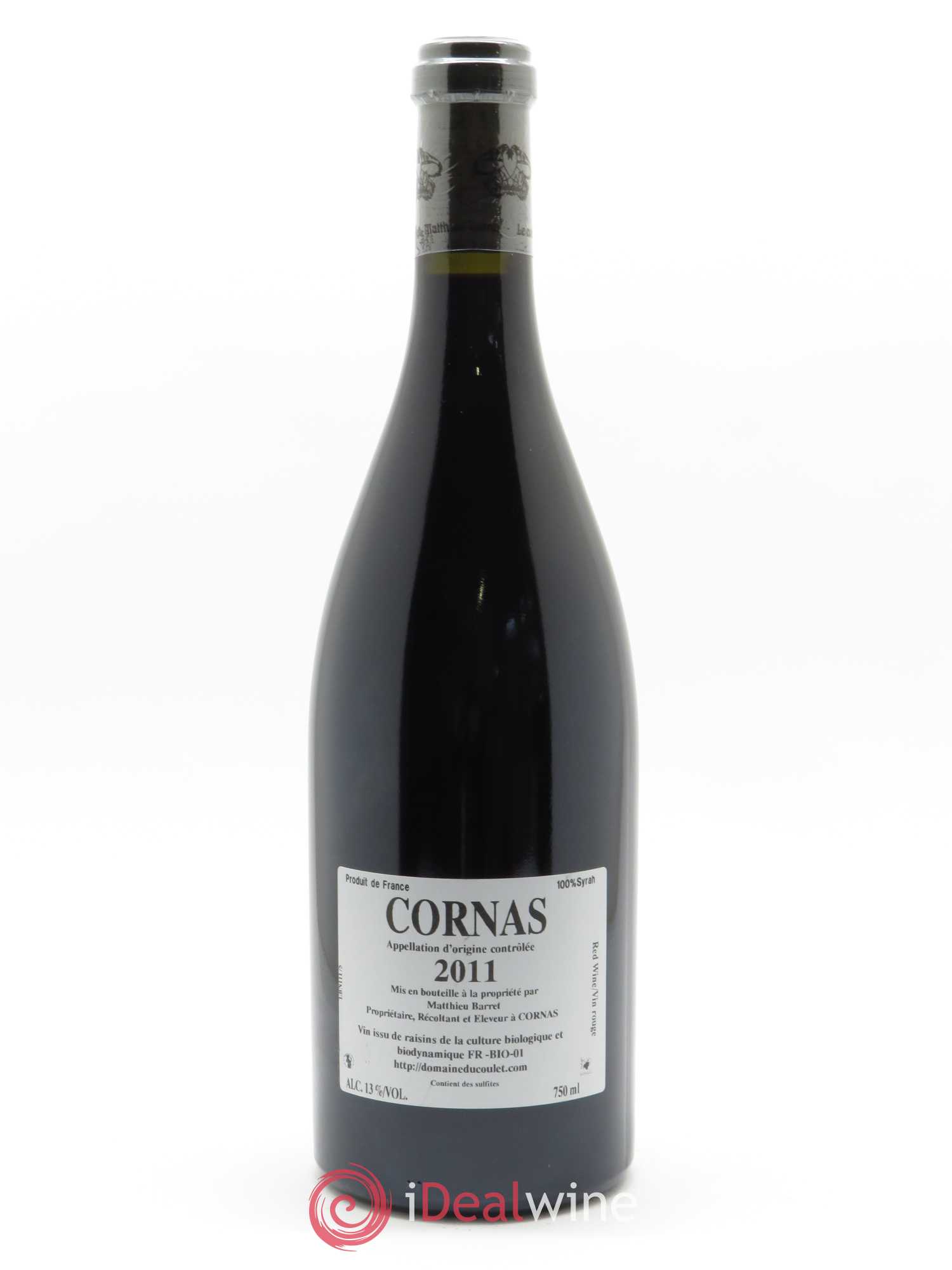 Cornas Billes Noires Coulet (Domaine du) - Matthieu Barret 2011 - Lot de 1 bouteille - 1