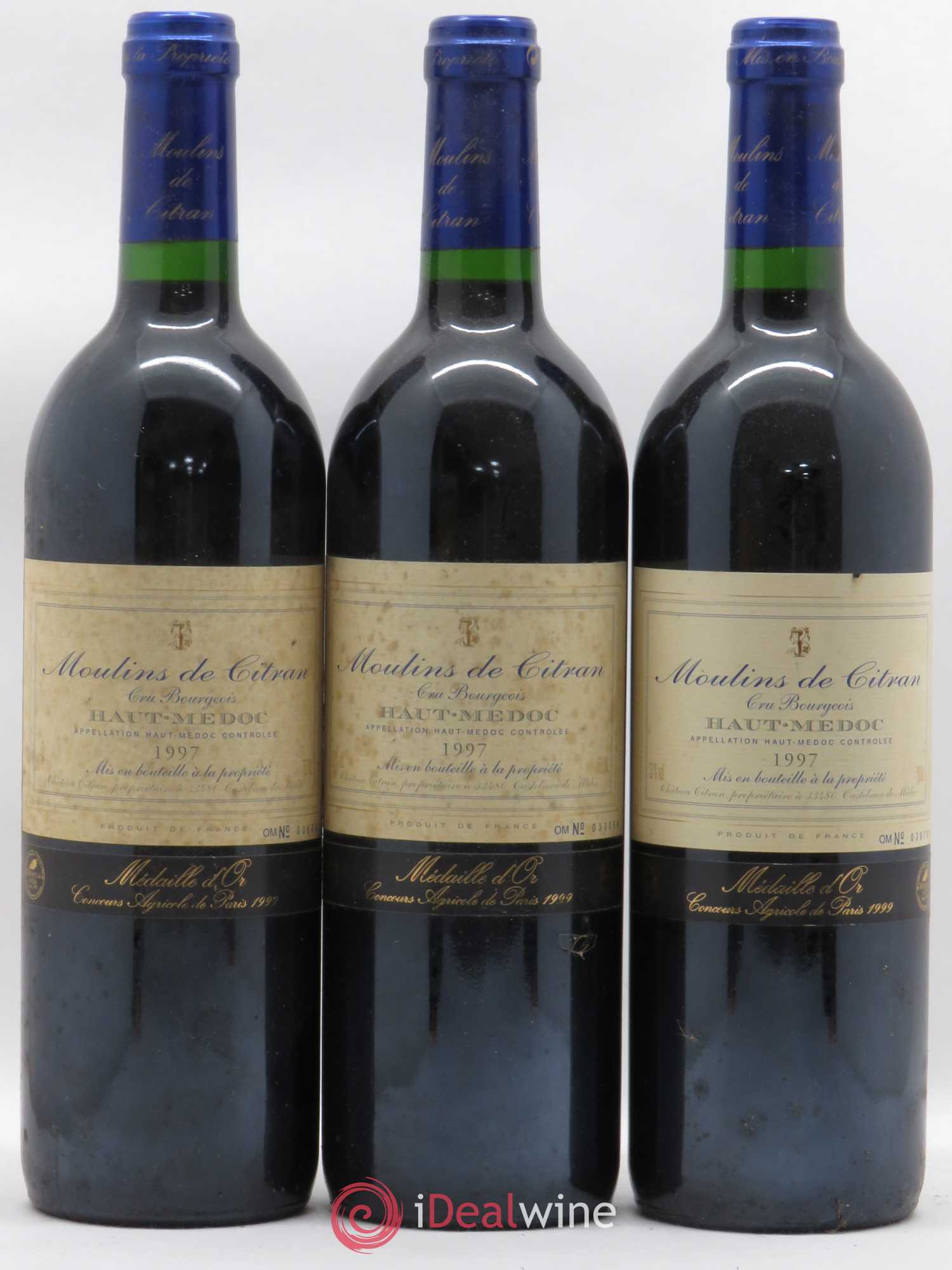 Haut Médoc Moulin de Citran 1997 - Lot de 3 bouteilles - 0