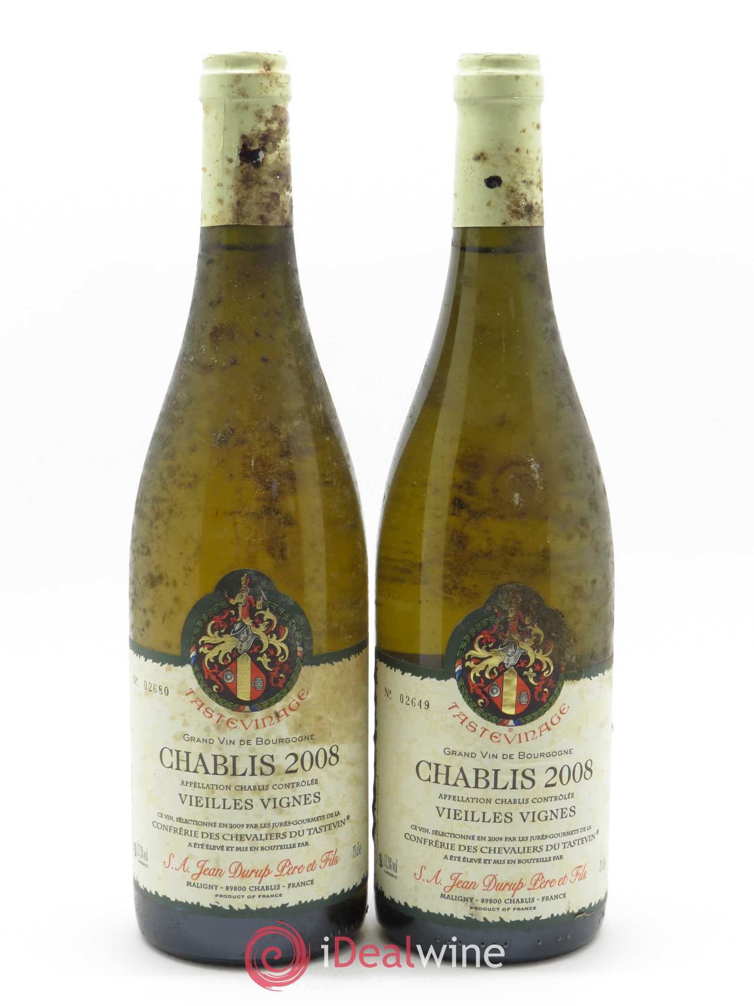 Chablis Vieilles Vignes Durup Tastevinage 2008 - Posten von 2 Flaschen - 0