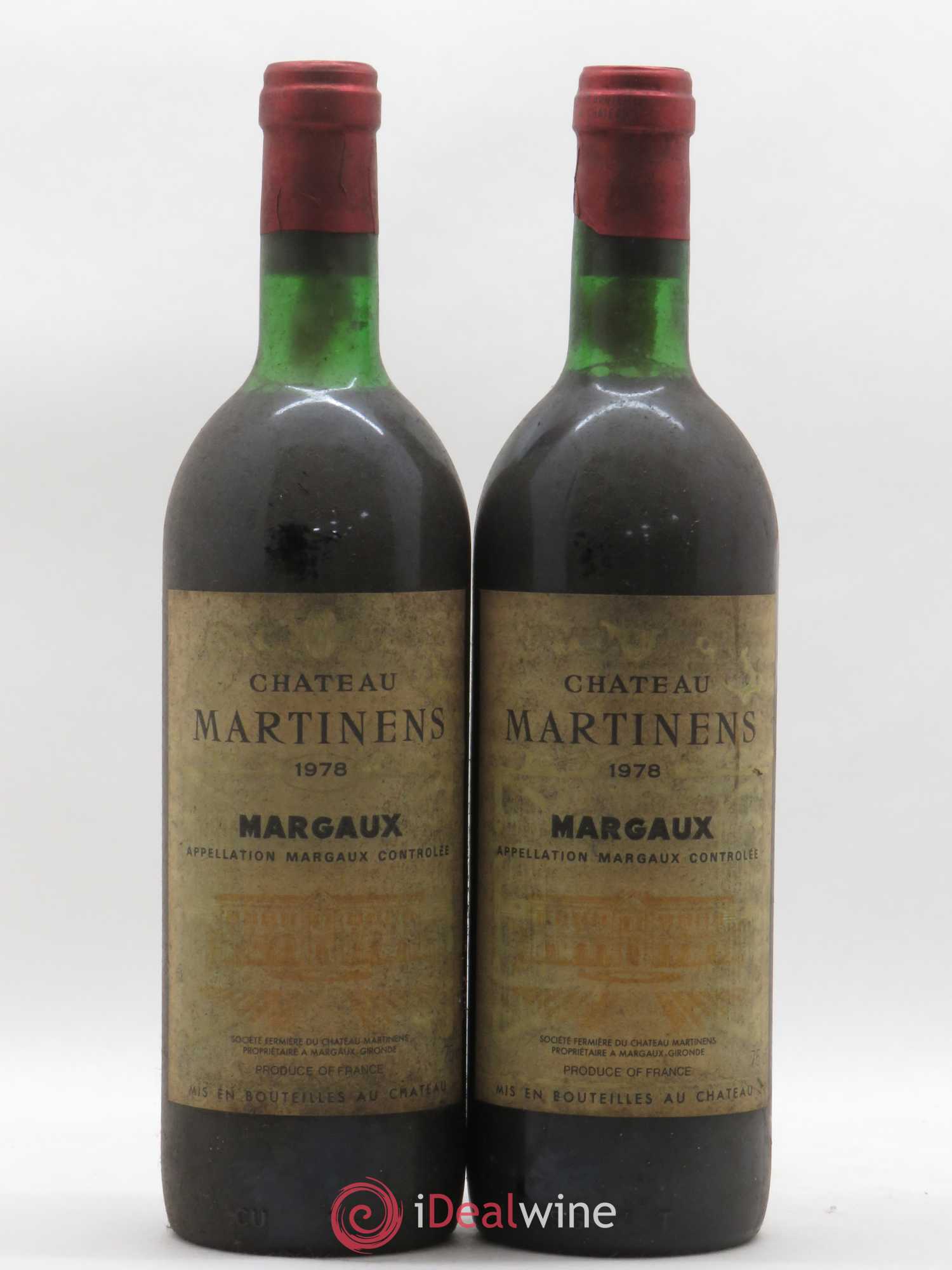 Château Martinens Cru Bourgeois 1978 - Lot de 2 bouteilles - 0