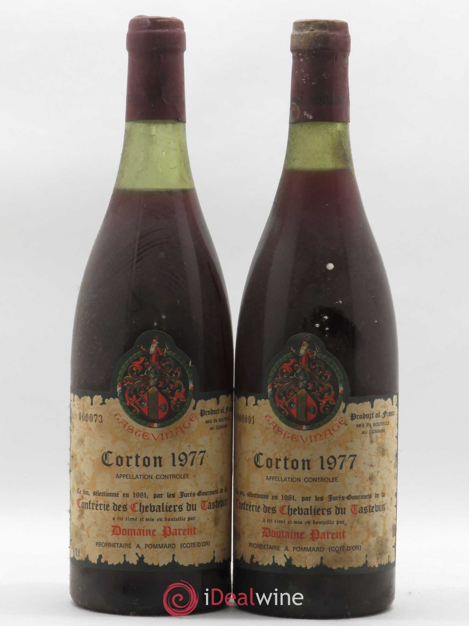 Corton Grand Cru Domaine Parent Tastevinage 1977 - Posten von 2 Flaschen - 0