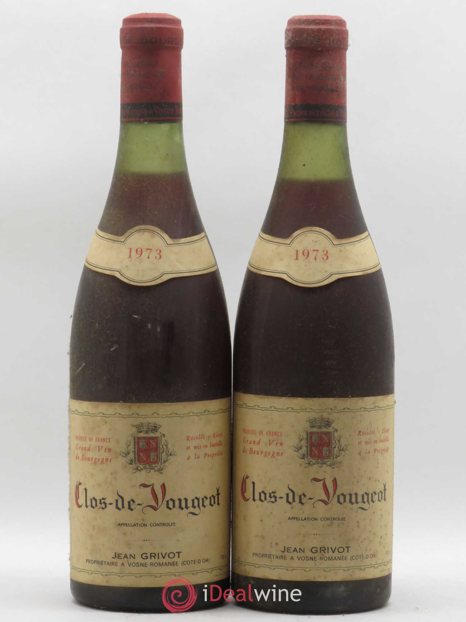 Clos de Vougeot Grand Cru Jean Grivot 1973 - Lot de 2 bouteilles - 0