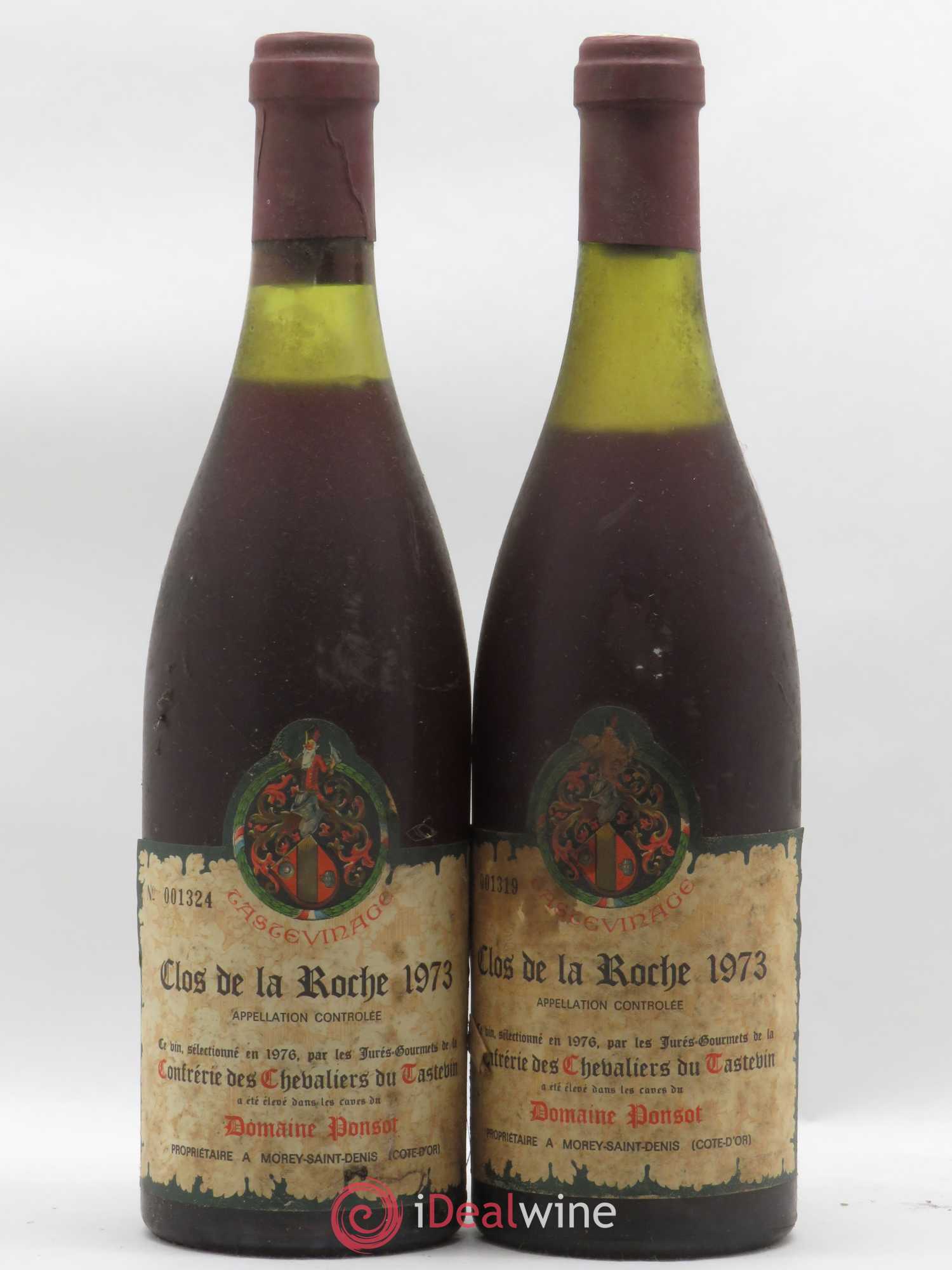 Clos de la Roche Grand Cru Tastevinage Domaine Ponsot 1973 - Posten von 2 Flaschen - 0