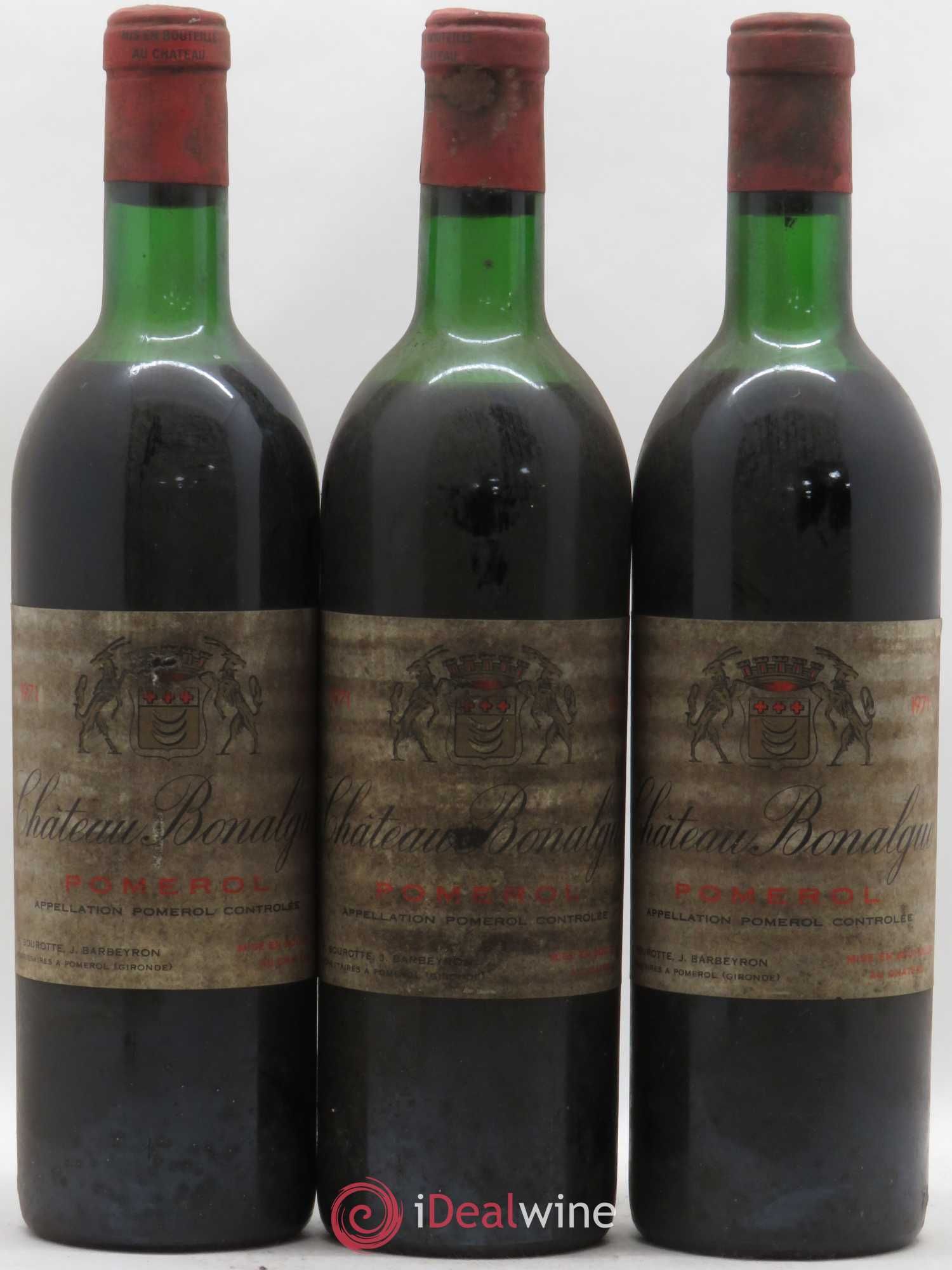 Château Bonalgue 1971 - Lot de 3 bouteilles - 0