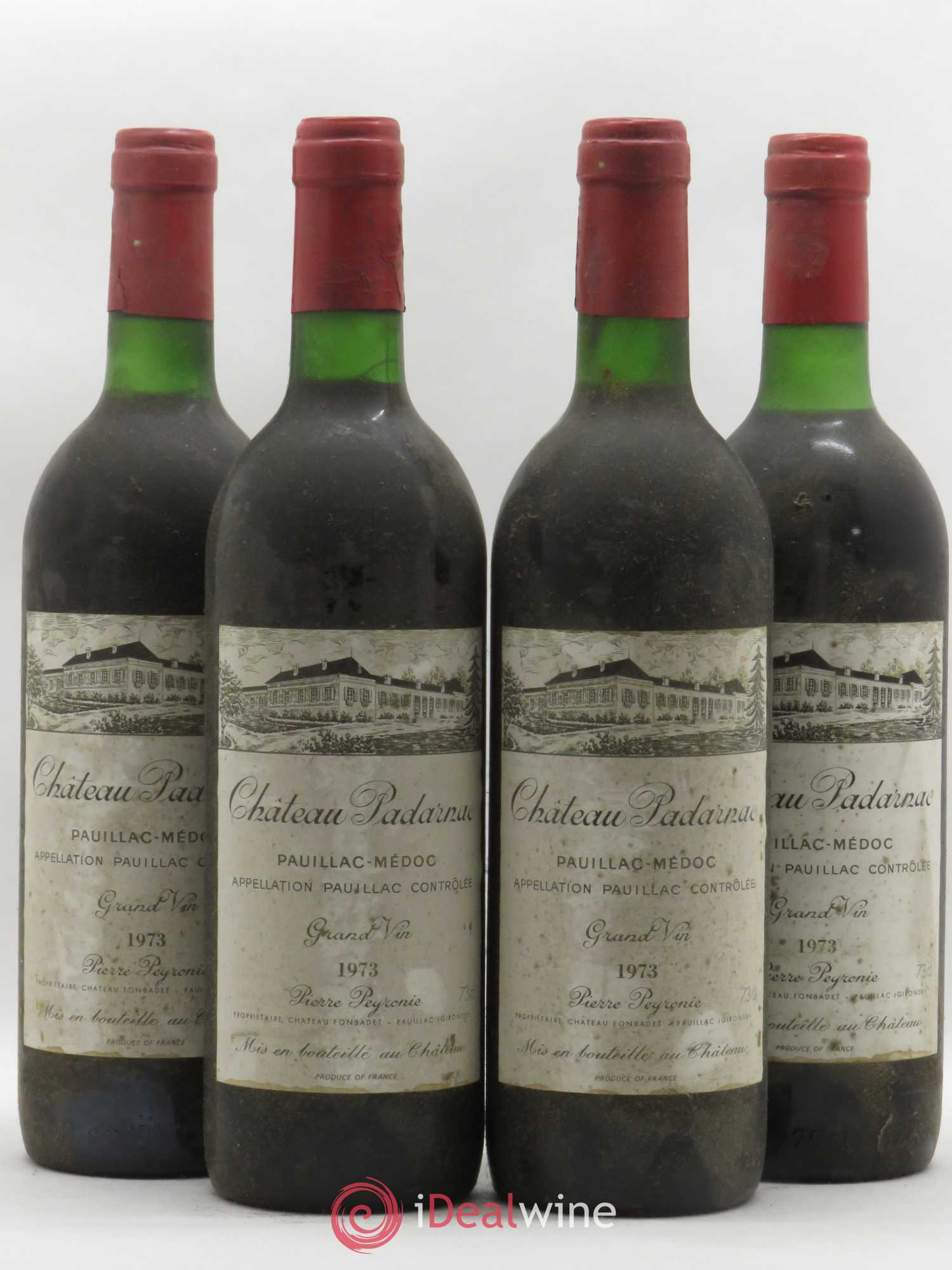 Pauillac Château Padarnac 1973 - Lot de 4 bouteilles - 0