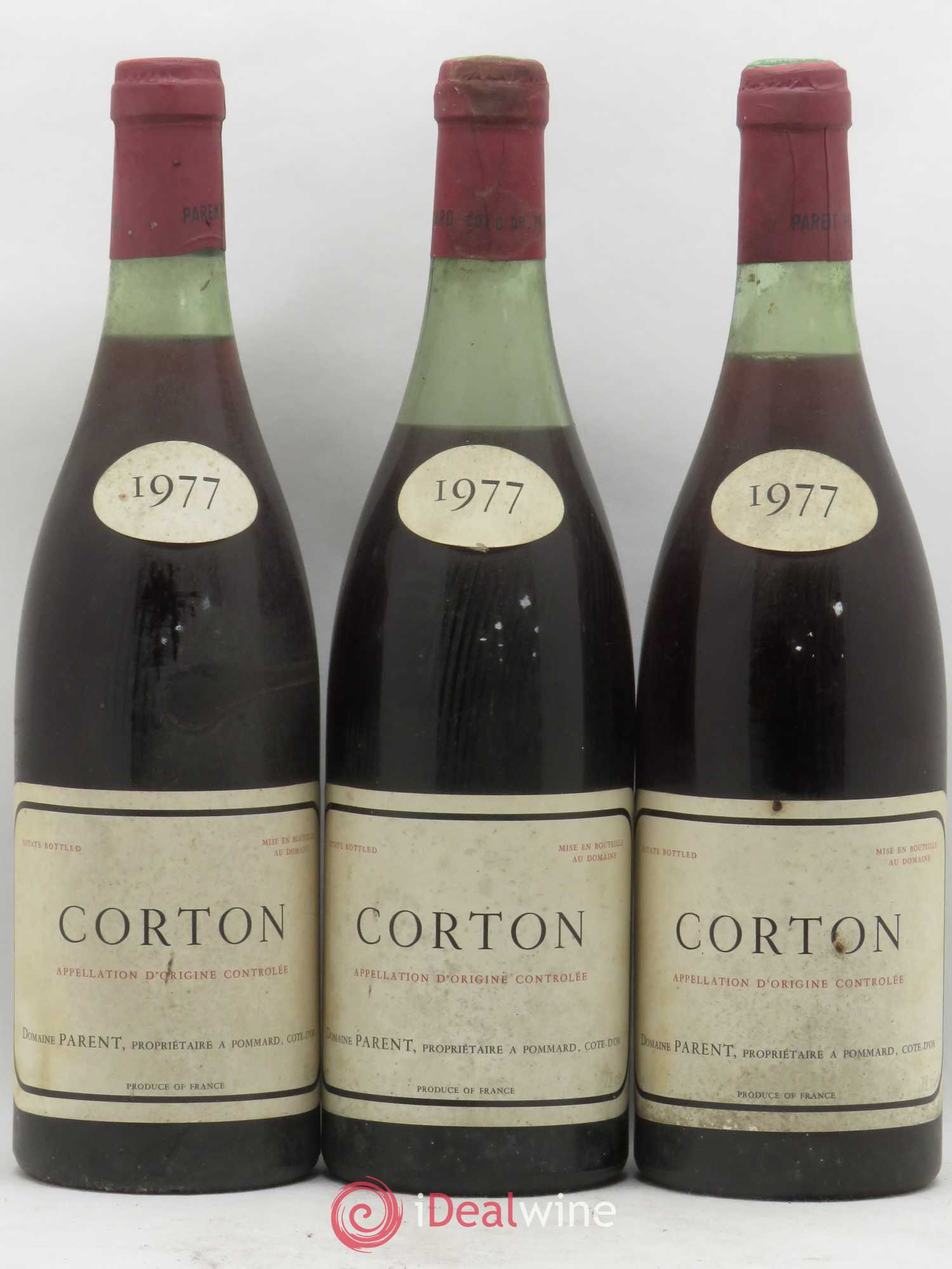 Corton Grand Cru Domaine Parent 1977 - Lot de 3 bouteilles - 0