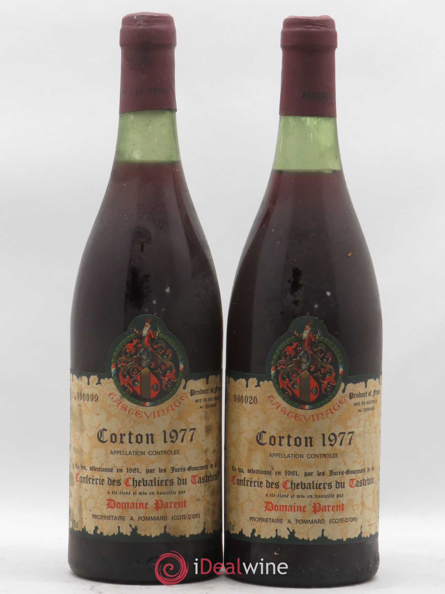 Corton Grand Cru Tastevinage Domaine Parent 1977 - Posten von 2 Flaschen - 0