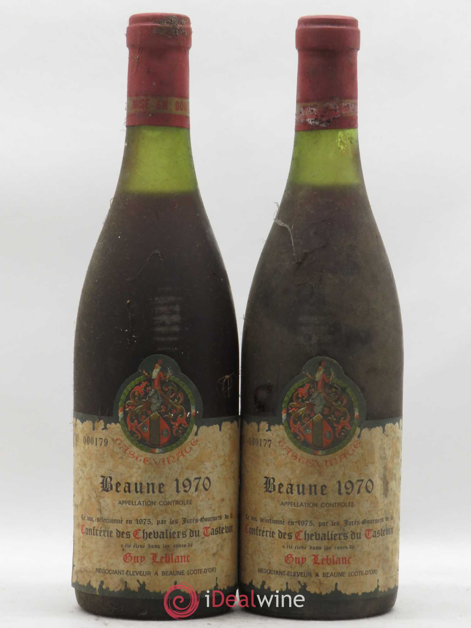 Beaune Tastevinage Guy Leblanc 1970 - Lot de 2 bouteilles - 0