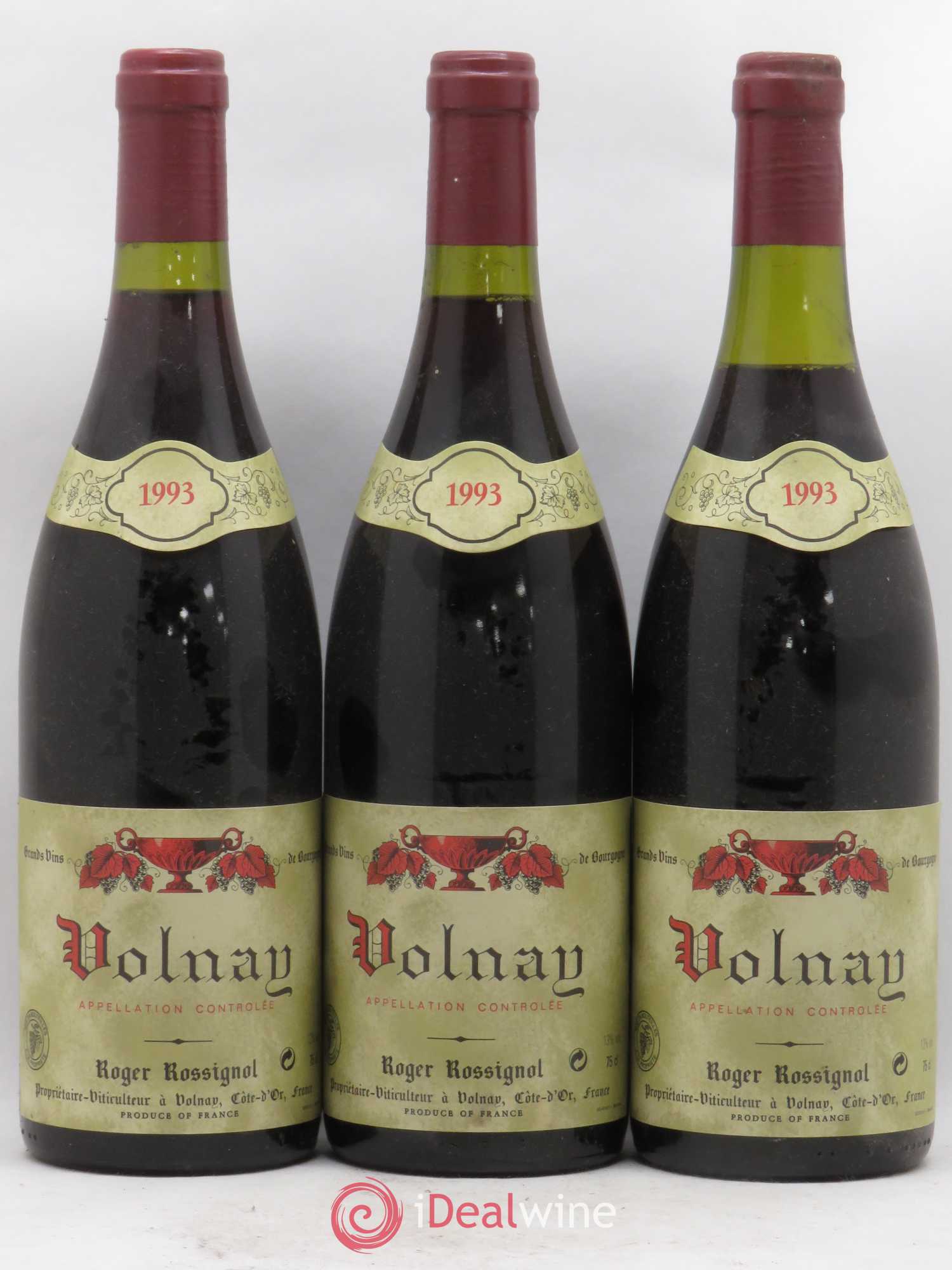 Volnay Roger Rossignol 1993 - Posten von 3 Flaschen - 0