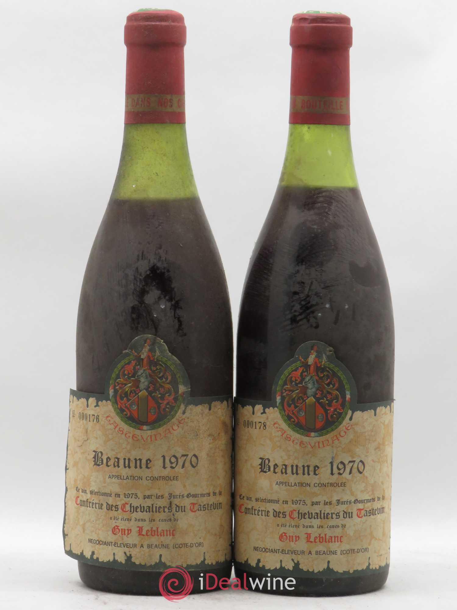 Beaune Tastevinage Guy Leblanc 1970 - Lot de 2 bouteilles - 0