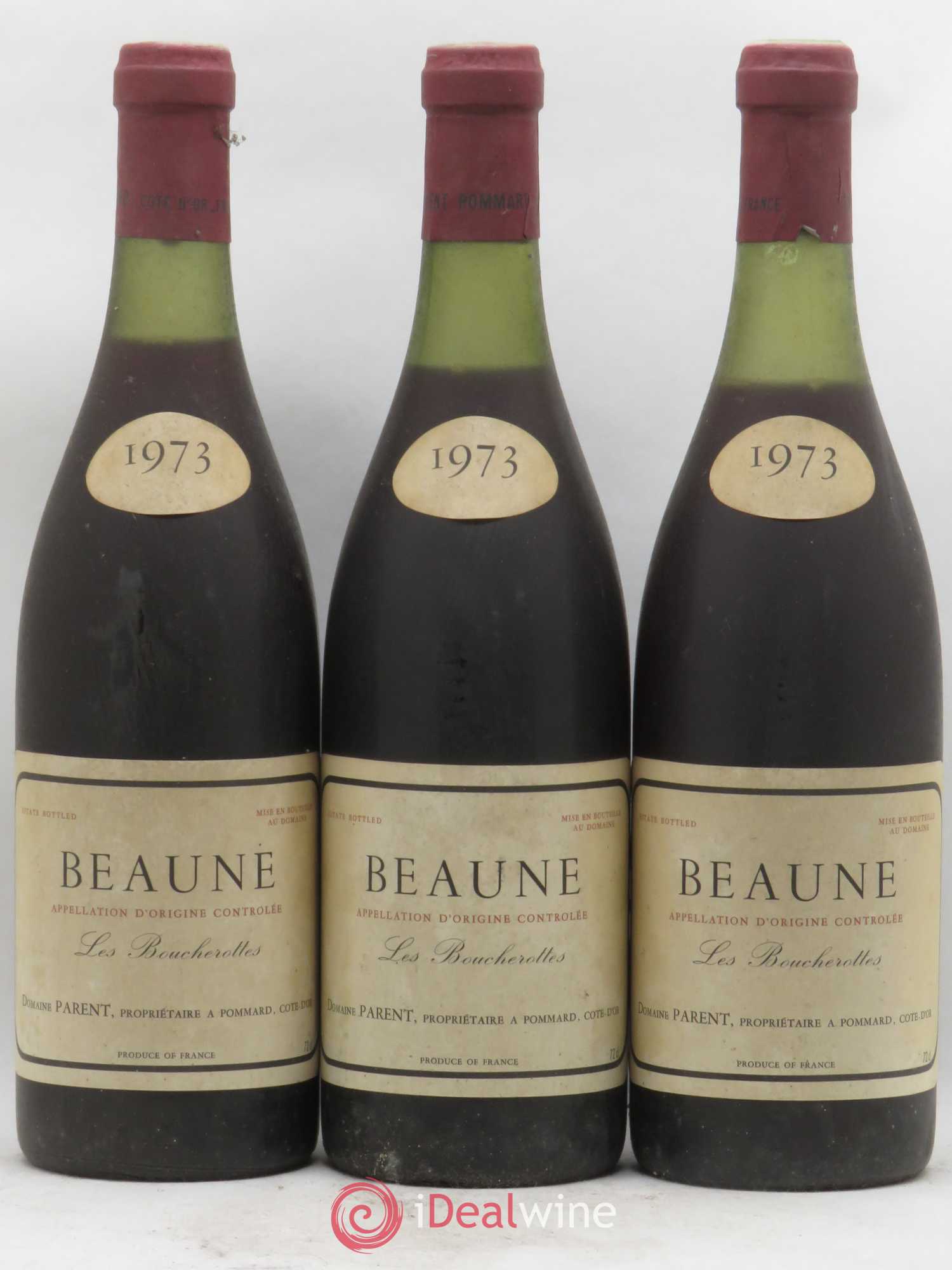 Beaune 1er Cru Les Boucherottes Domaine Parent 1973 - Posten von 3 Flaschen - 0