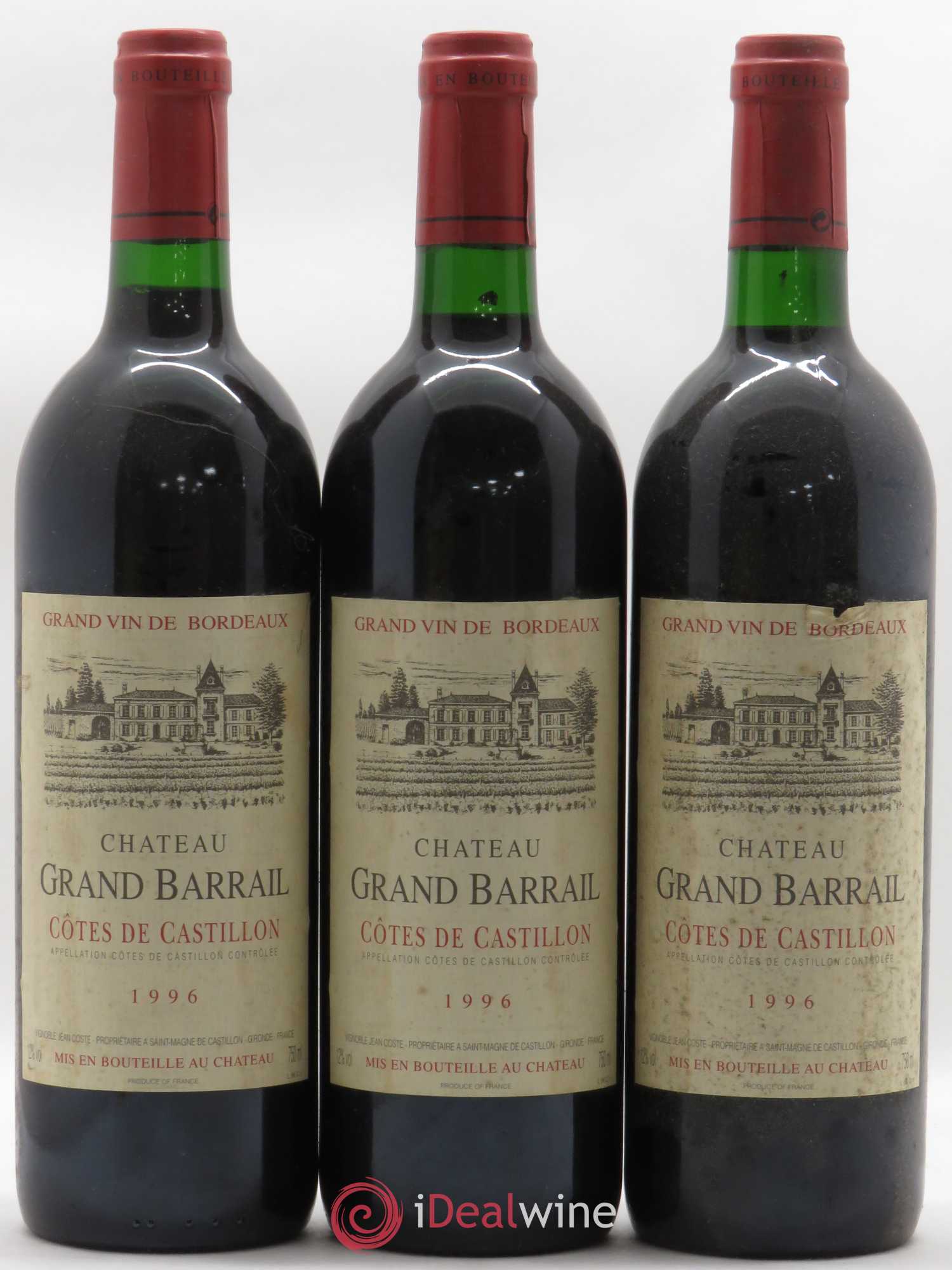 Castillon-Côtes-de-Bordeaux (Côtes-de-Castillon) Château Grand Barrail 1996 - Lot de 6 bouteilles - 2