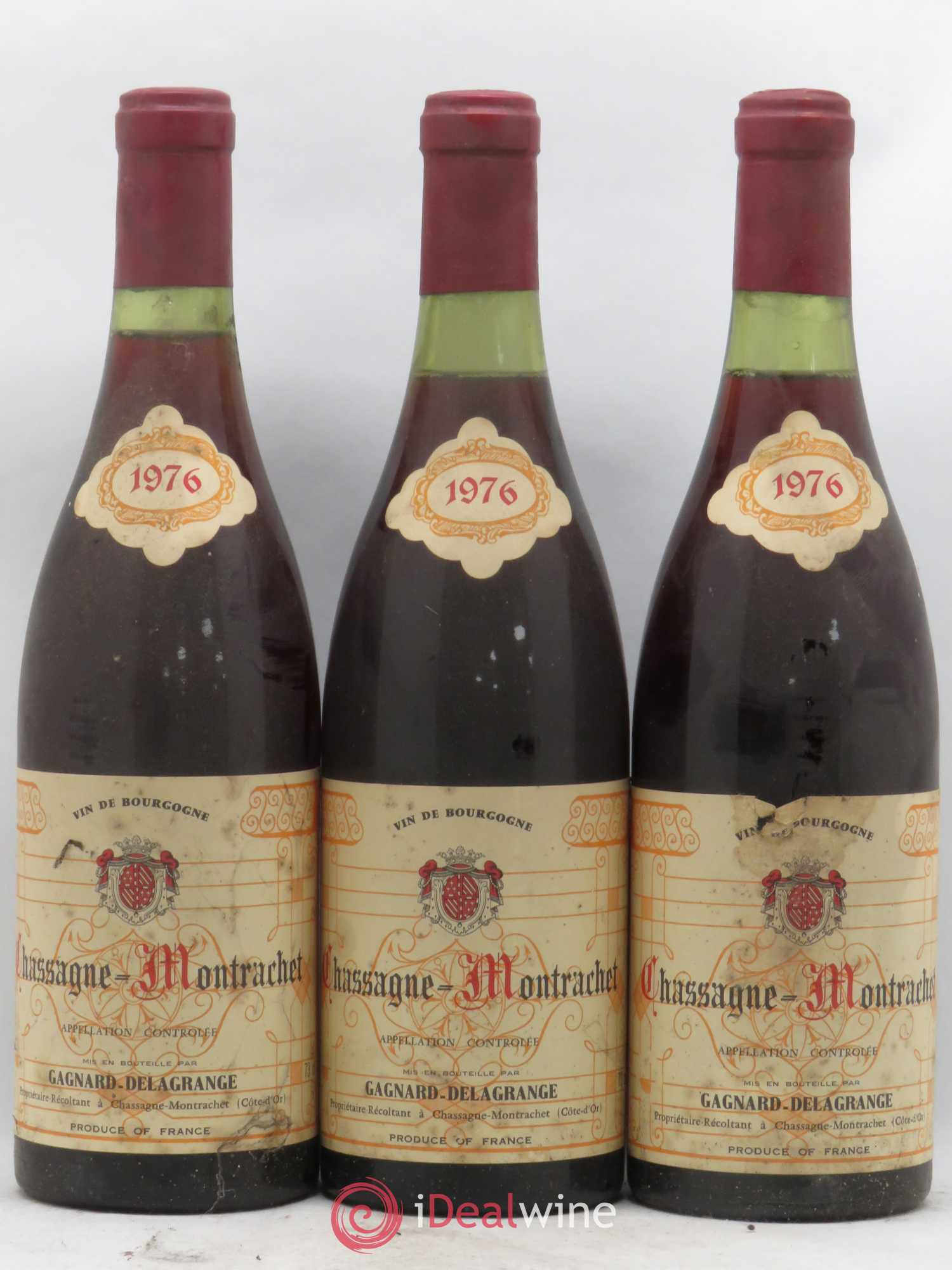 Chassagne-Montrachet Gagnard Delagrange 1976 - Lot de 3 bouteilles - 0