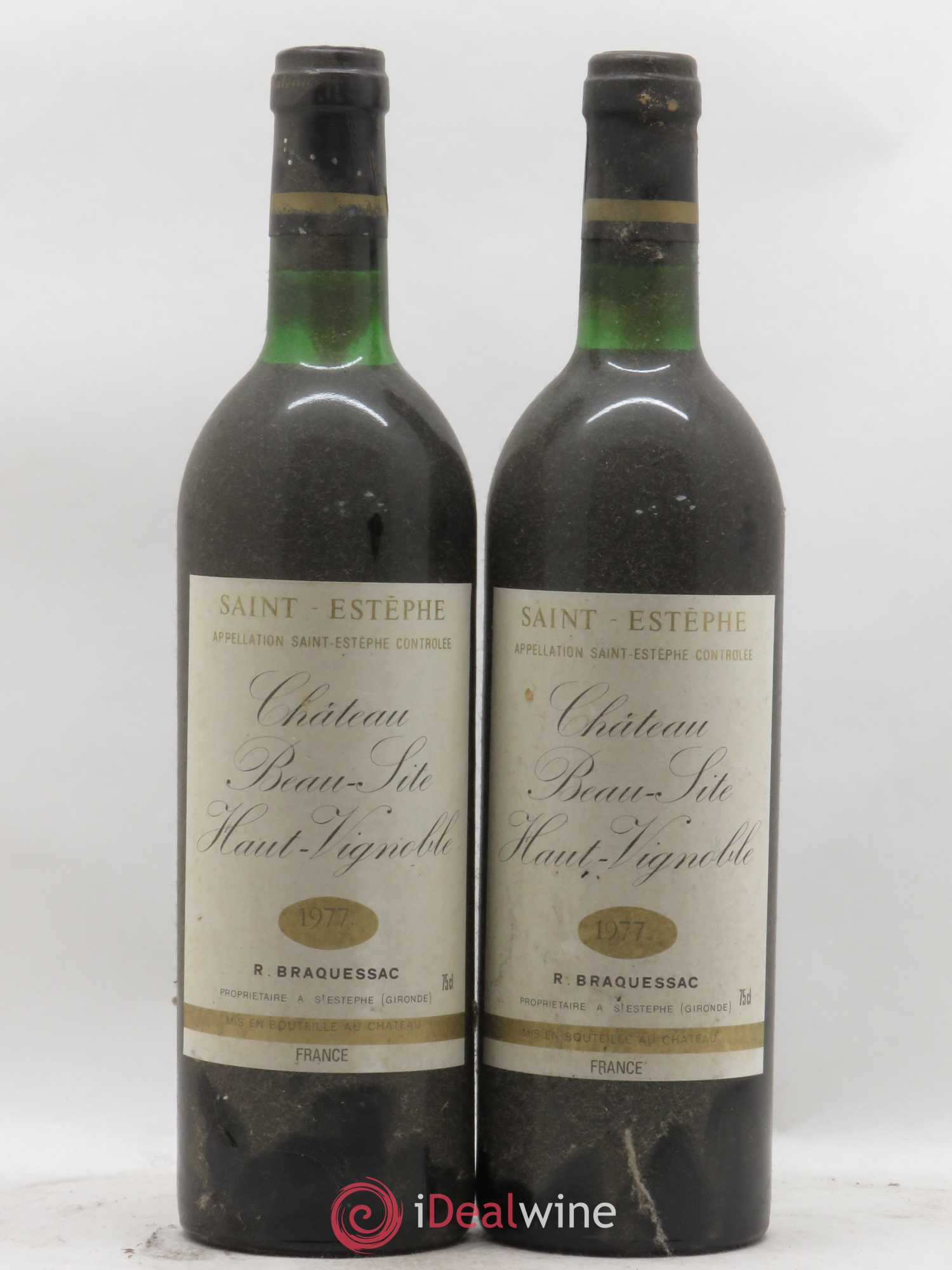 Château Beau Site Haut Vignoble Cru Bourgeois 1977 - Lot de 2 bouteilles - 0