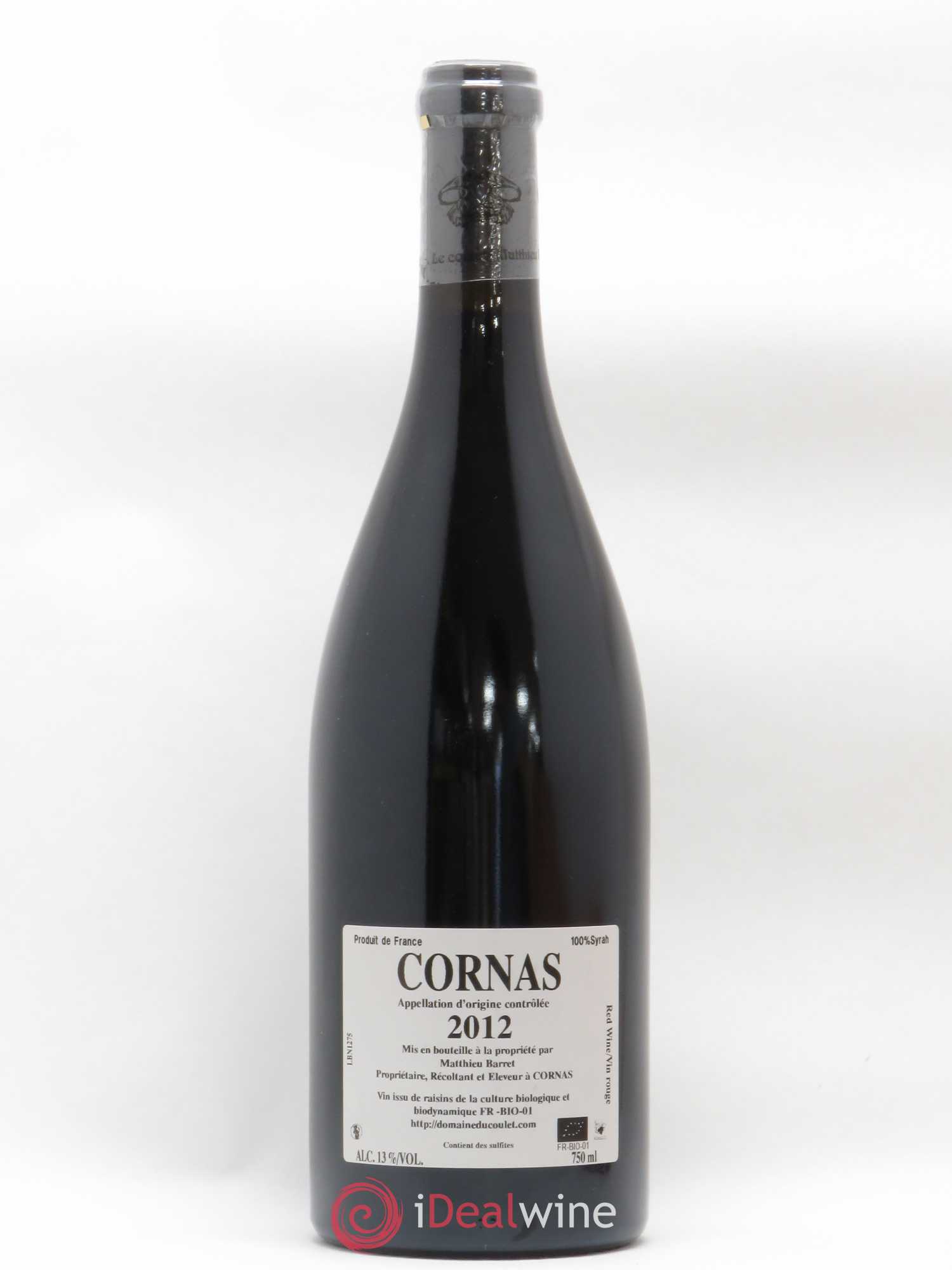 Cornas Billes Noires Coulet (Domaine du) - Matthieu Barret 2012 - Lot de 1 bouteille - 1