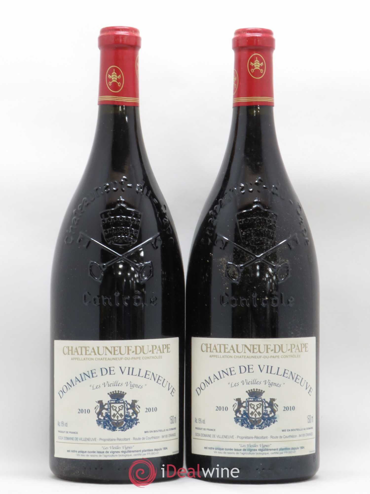 Châteauneuf-du-Pape Les Vieilles Vignes Domaine de Villeneuve 2010 - Posten von 2 Magnum - 0