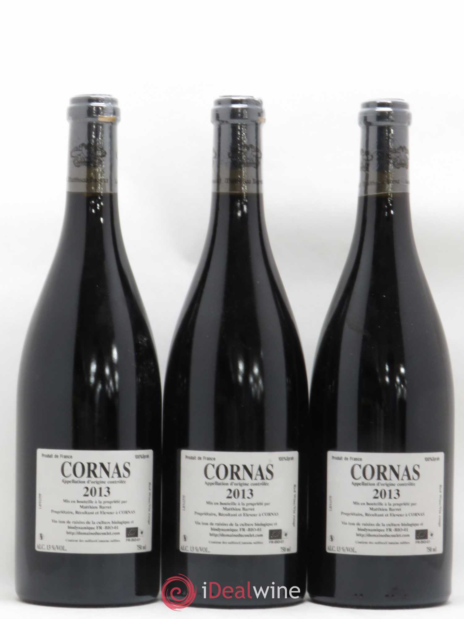 Cornas Billes Noires Coulet (Domaine du) - Matthieu Barret 2013 - Lot de 3 bouteilles - 1