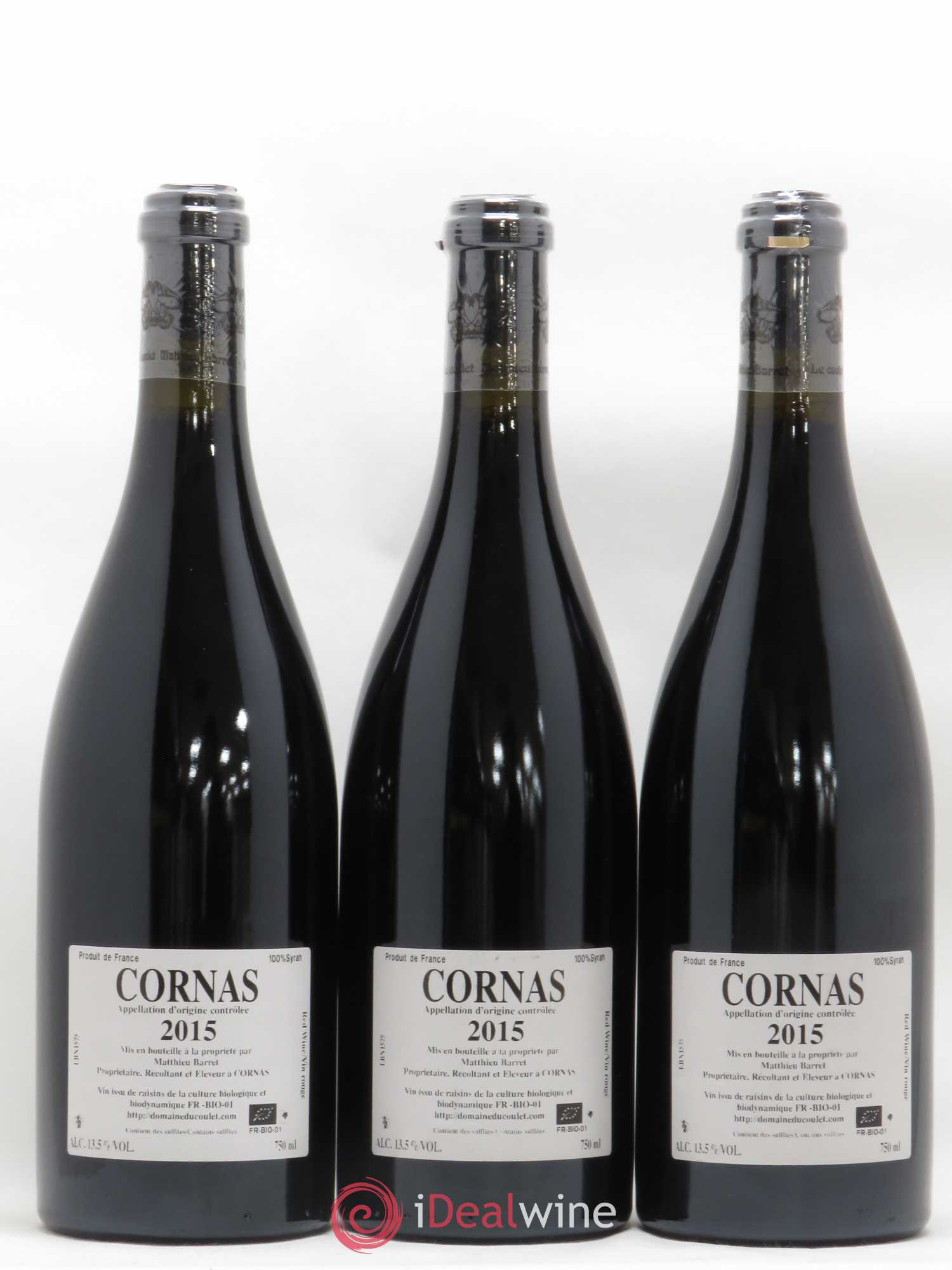 Cornas Billes Noires Coulet (Domaine du) - Matthieu Barret 2015 - Lot de 3 bouteilles - 1