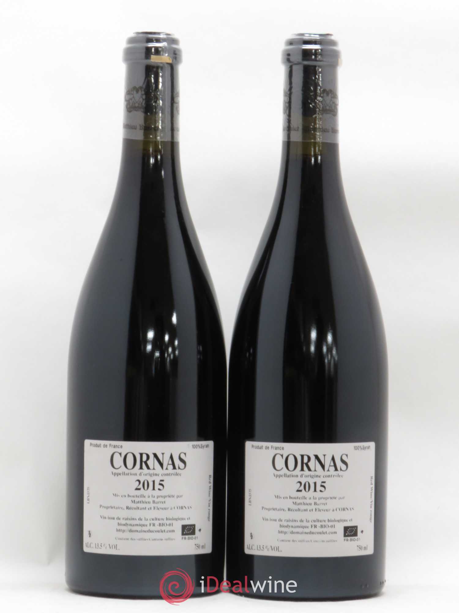 Cornas Billes Noires Coulet (Domaine du) - Matthieu Barret 2015 - Lot de 2 bouteilles - 1