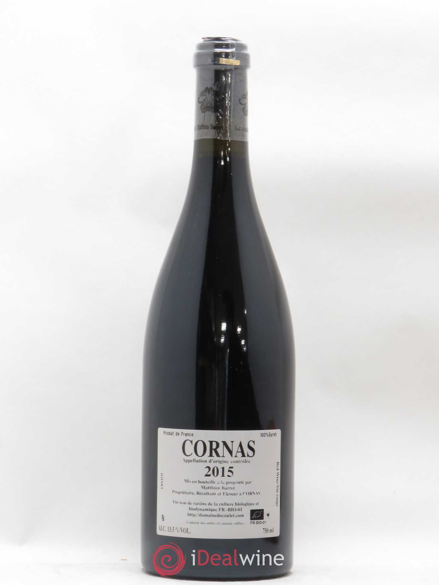 Cornas Billes Noires Coulet (Domaine du) - Matthieu Barret 2015 - Lot de 1 bouteille - 1