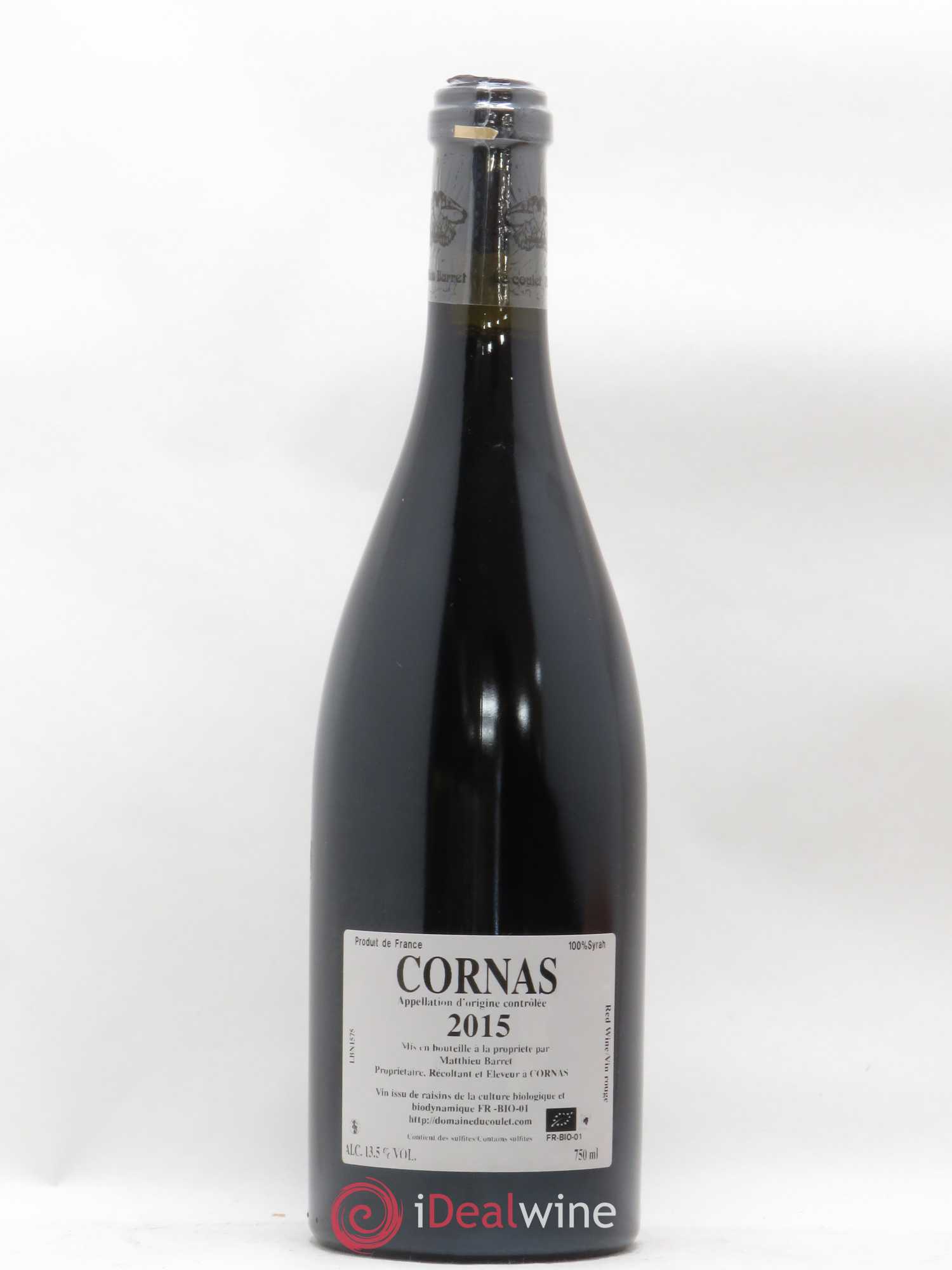 Cornas Billes Noires Coulet (Domaine du) - Matthieu Barret 2015 - Lot de 1 bouteille - 1