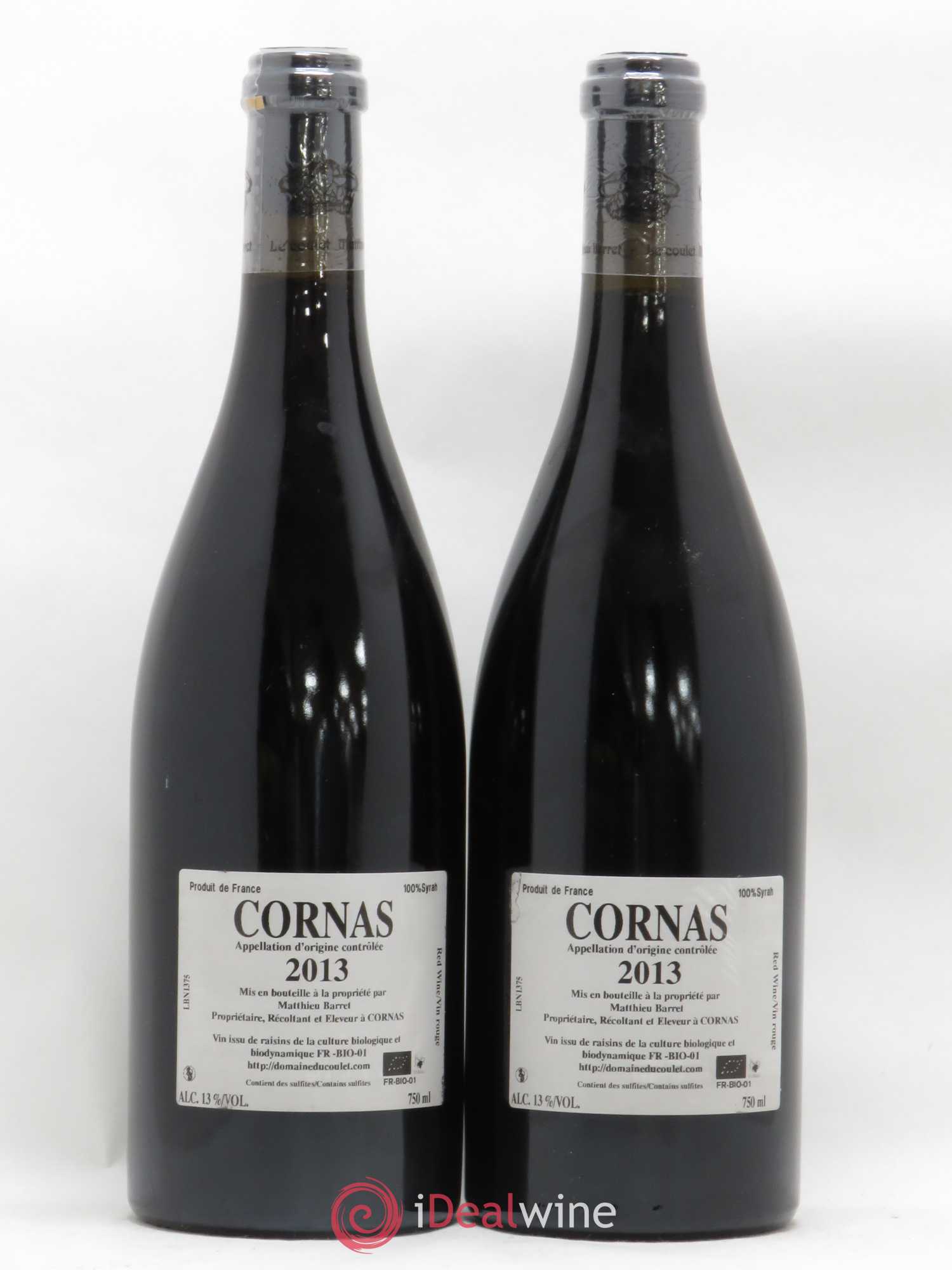 Cornas Billes Noires Coulet (Domaine du) - Matthieu Barret 2013 - Lot de 2 bouteilles - 1