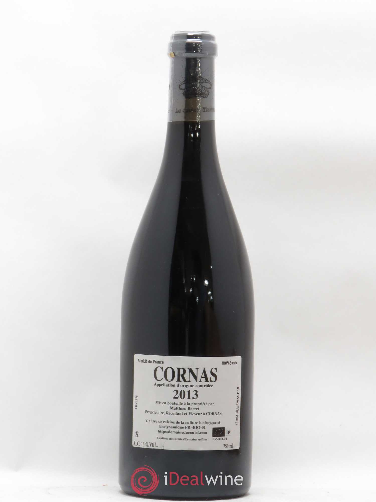 Cornas Billes Noires Coulet (Domaine du) - Matthieu Barret 2013 - Lot de 1 bouteille - 1