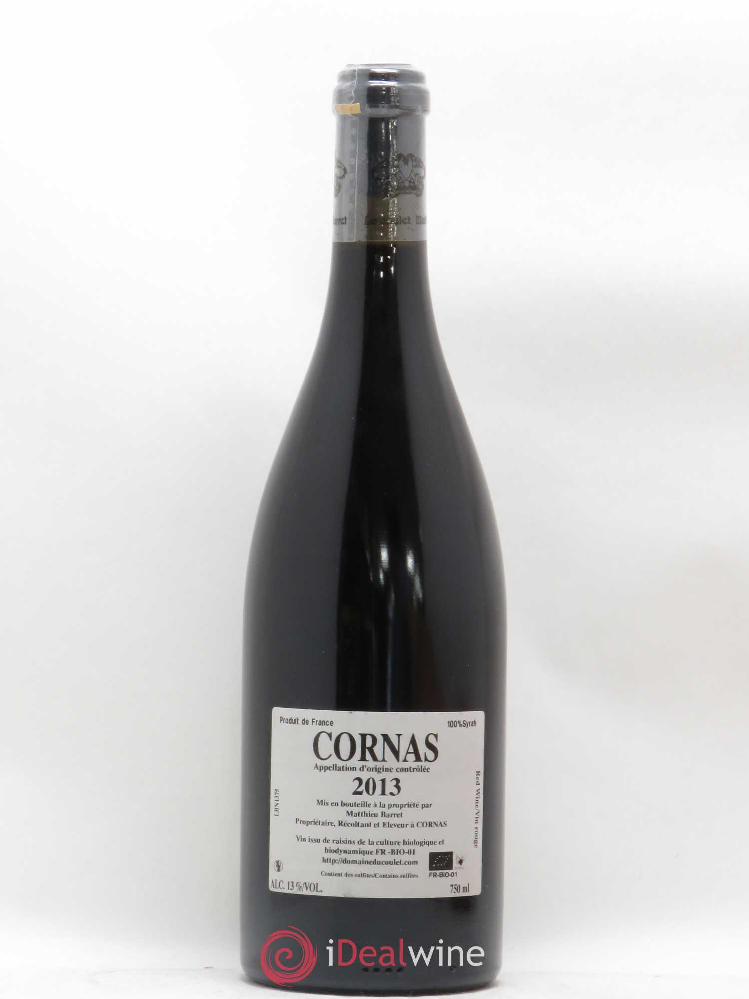 Cornas Billes Noires Coulet (Domaine du) - Matthieu Barret 2013 - Lot de 1 bouteille - 1