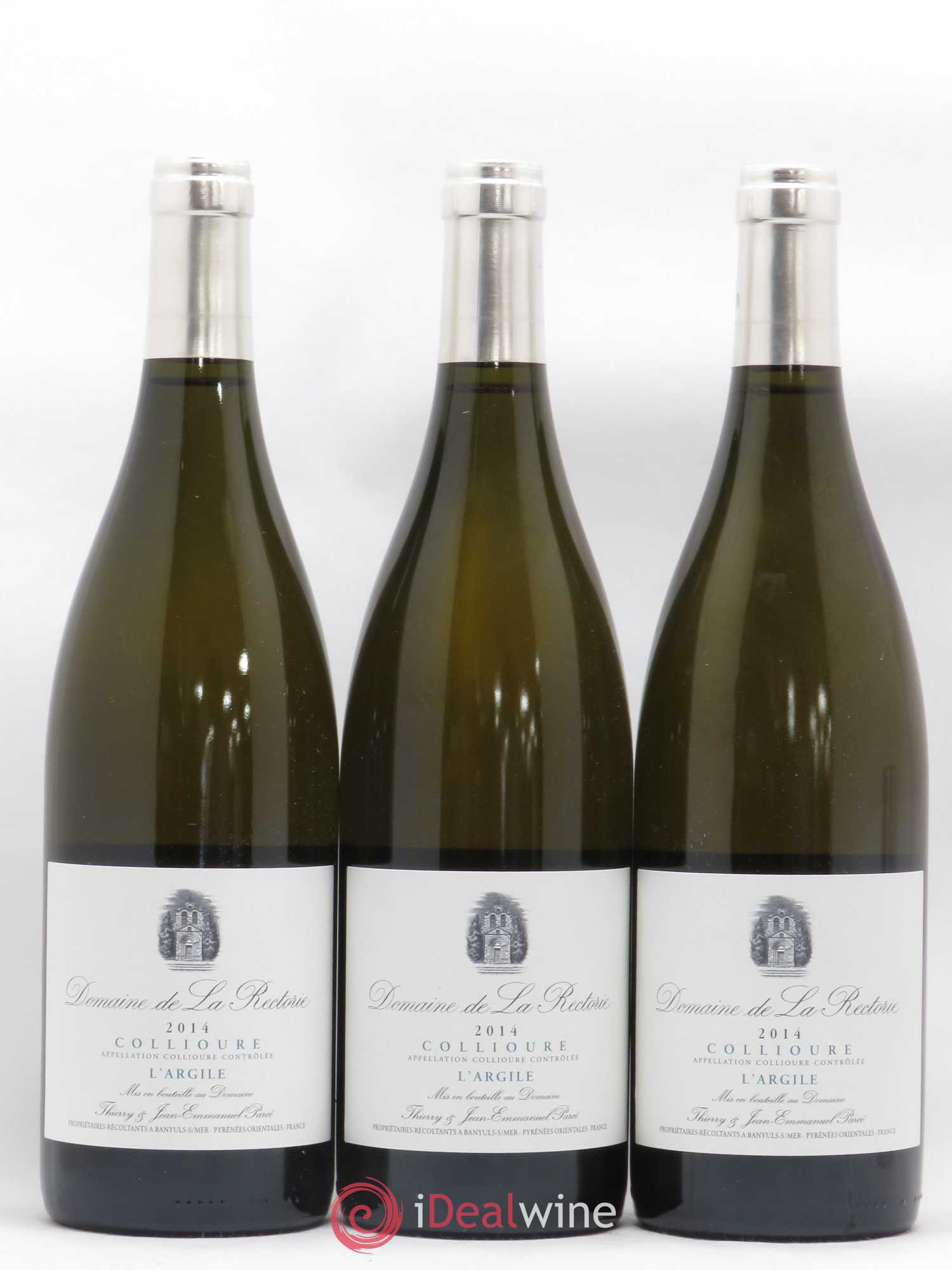 Collioure La Rectorie (Domaine de) L'Argile Thierry et Jean Emmanuel Parcé 2014 - Lot de 3 bouteilles - 0