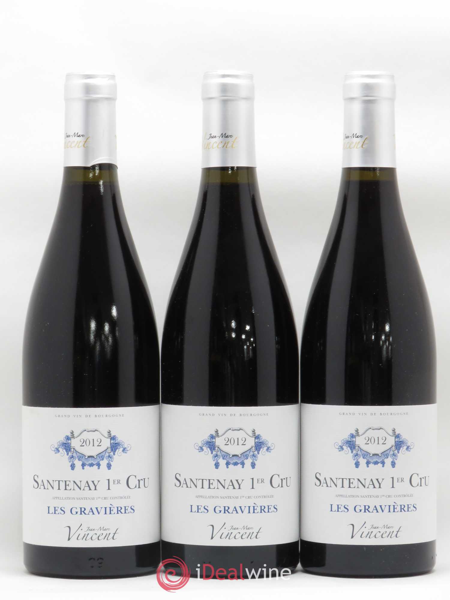 Santenay 1er Cru Les Gravières Jean-Marc Vincent 2012 - Lot de 3 bouteilles - 0