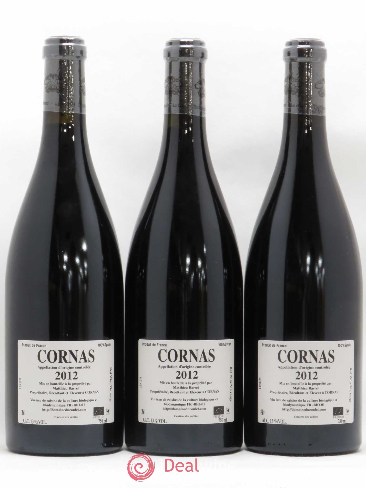 Cornas Billes Noires Coulet (Domaine du) - Matthieu Barret 2012 - Lot de 3 bouteilles - 1