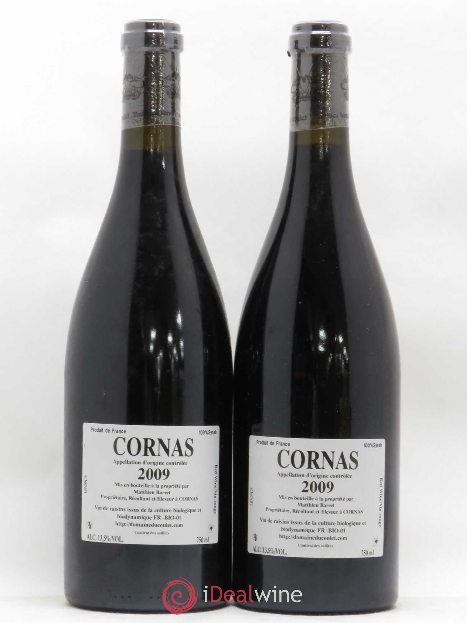 Cornas Billes Noires Coulet (Domaine du) - Matthieu Barret 2009 - Lot de 2 bouteilles - 1