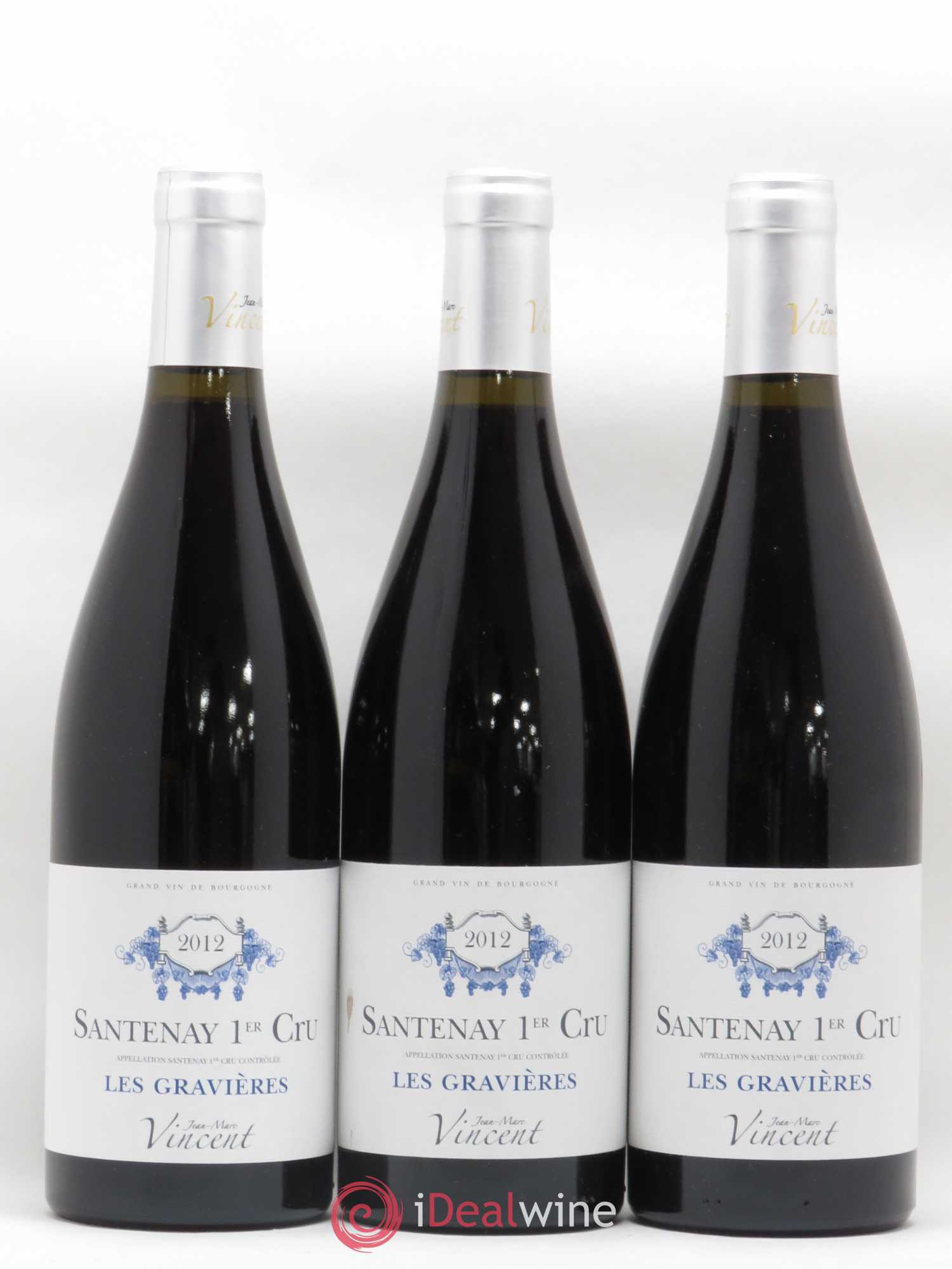 Santenay 1er Cru Les Gravières Jean-Marc Vincent 2012 - Lot de 3 bouteilles - 0