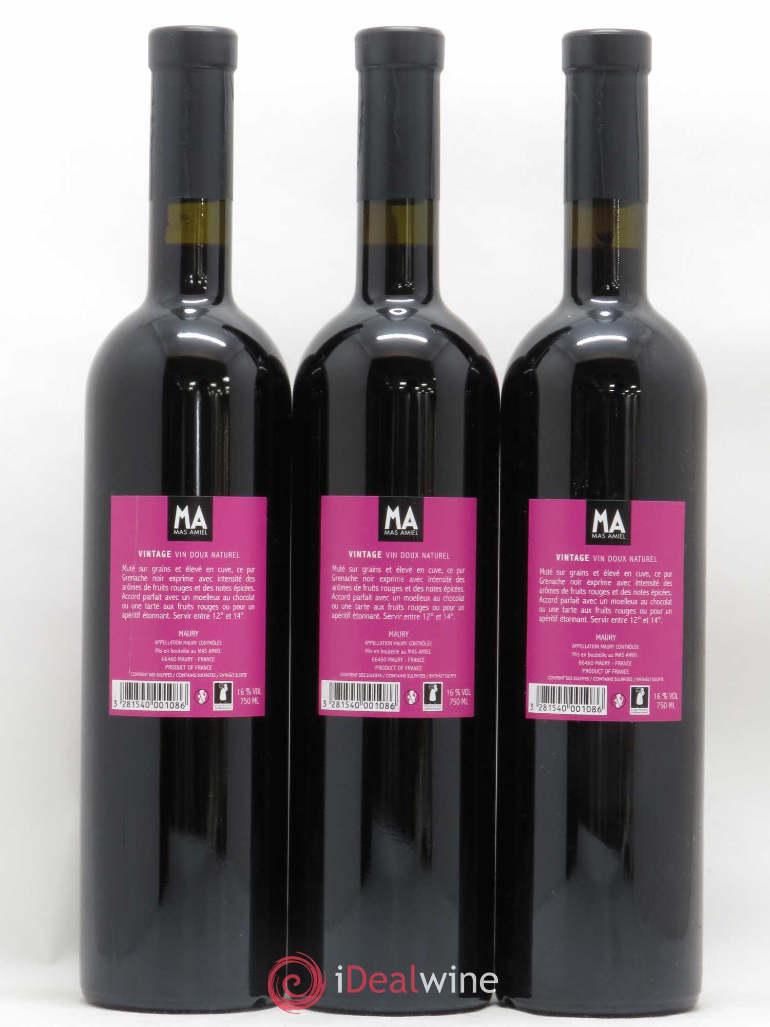 Maury Mas Amiel Vintage 2008 - Lot de 3 bouteilles - 1