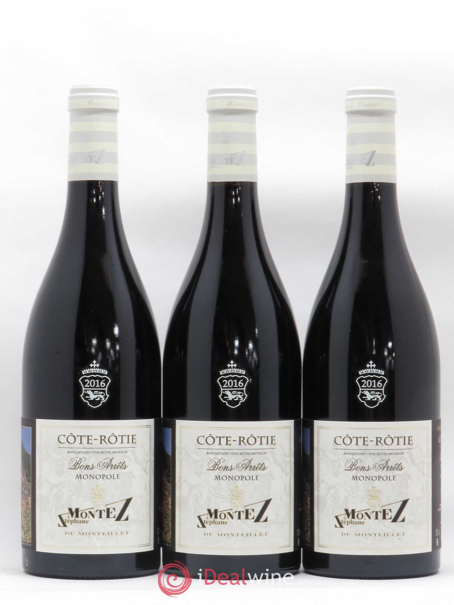 Côte-Rôtie Vignobles du Monteillet Montez Bons Arrêts 2016 - Posten von 3 Flaschen - 0