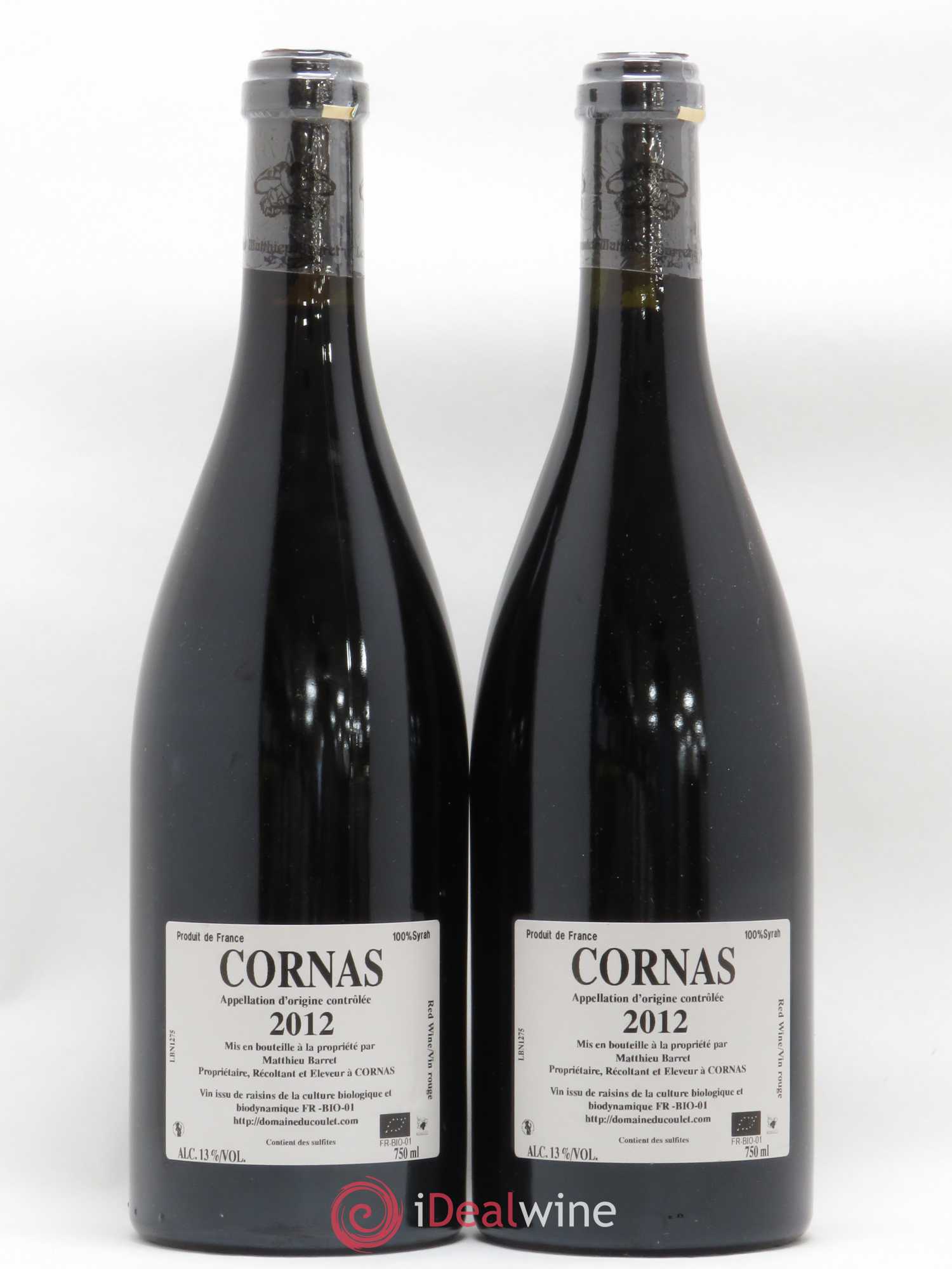Cornas Billes Noires Coulet (Domaine du) - Matthieu Barret 2012 - Lot de 2 bouteilles - 1