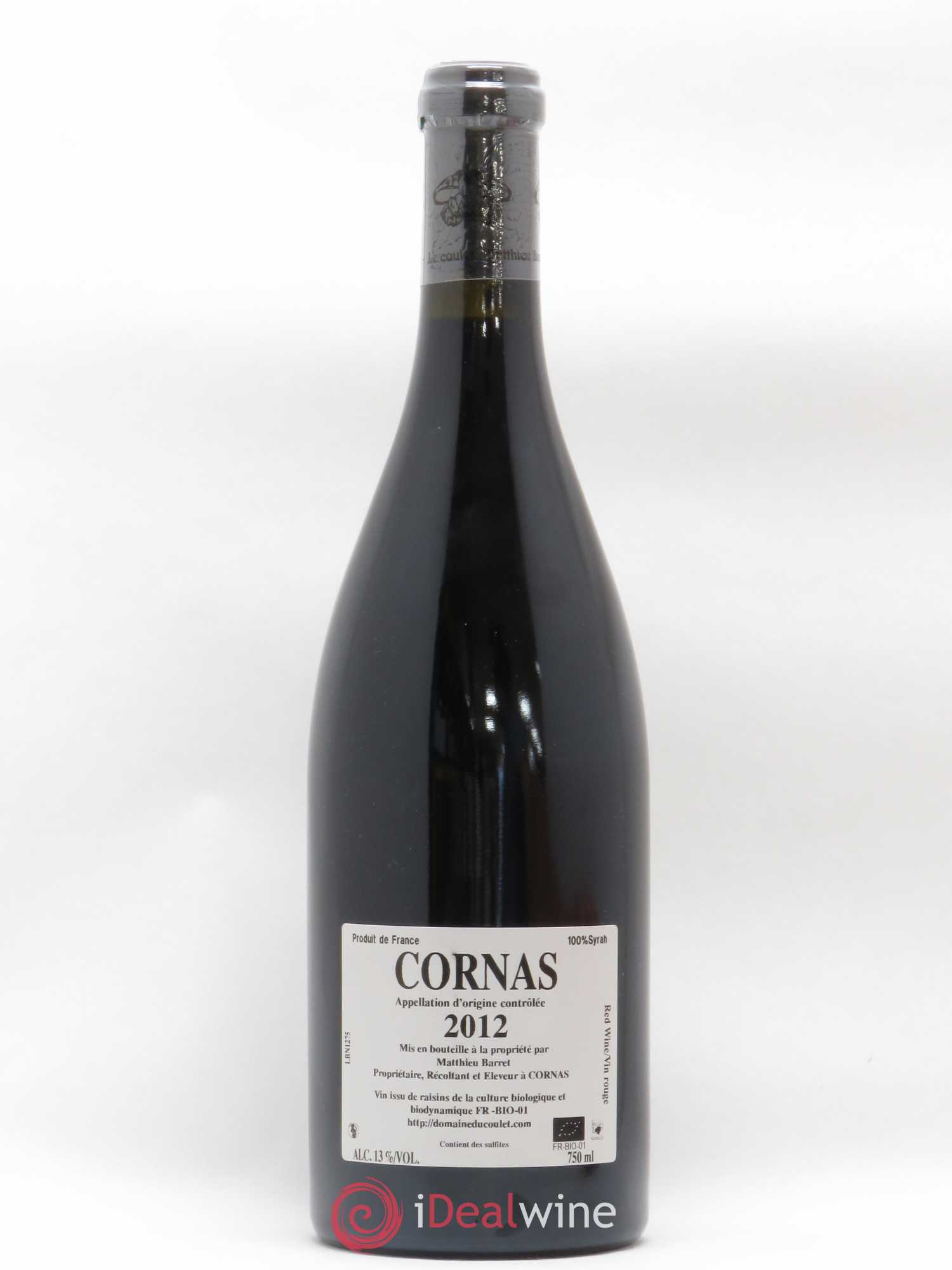 Cornas Billes Noires Coulet (Domaine du) - Matthieu Barret 2012 - Lot de 1 bouteille - 1
