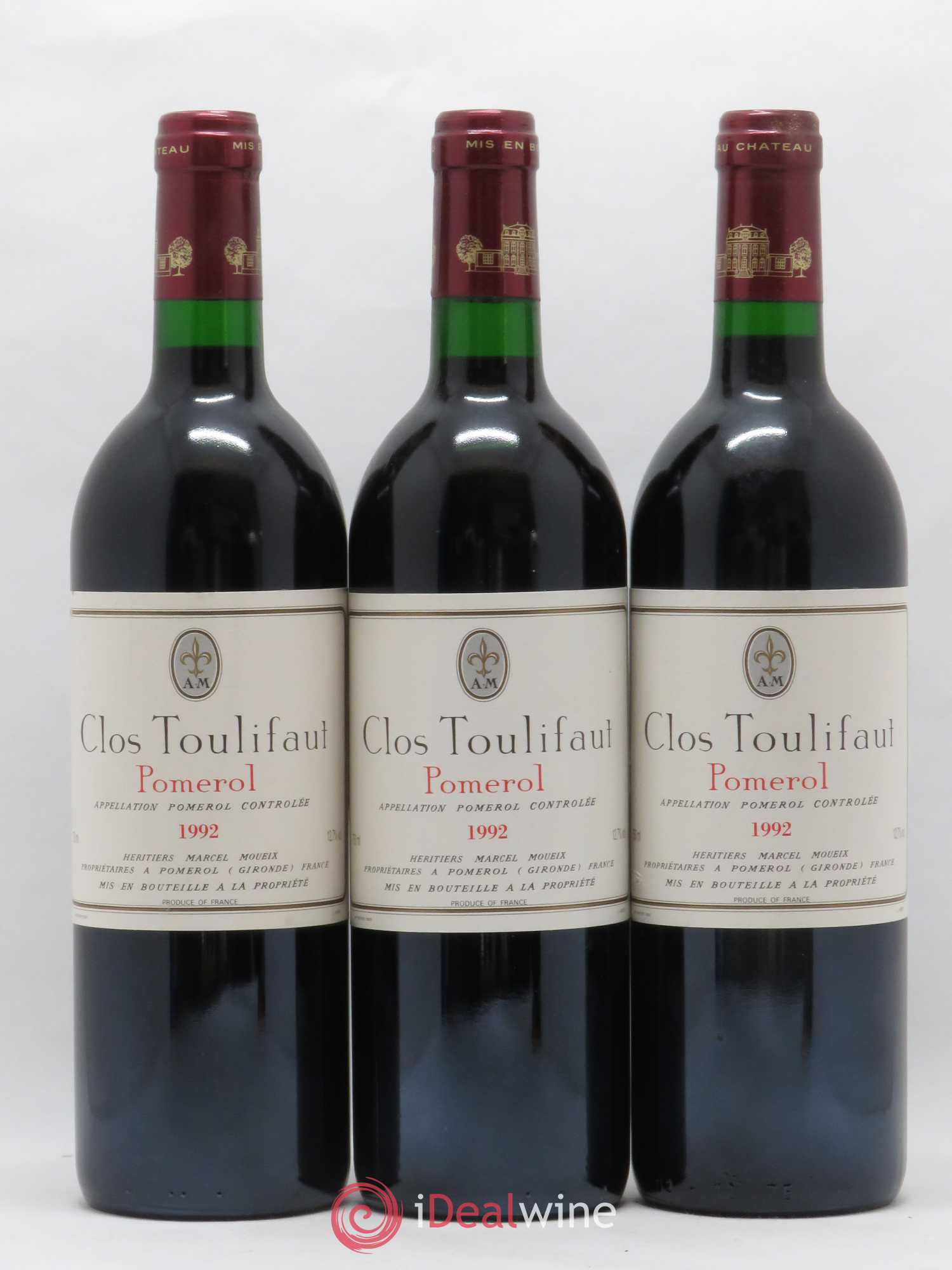Pomerol Clos Toulifaut 1992 - Posten von 6 Flaschen - 2