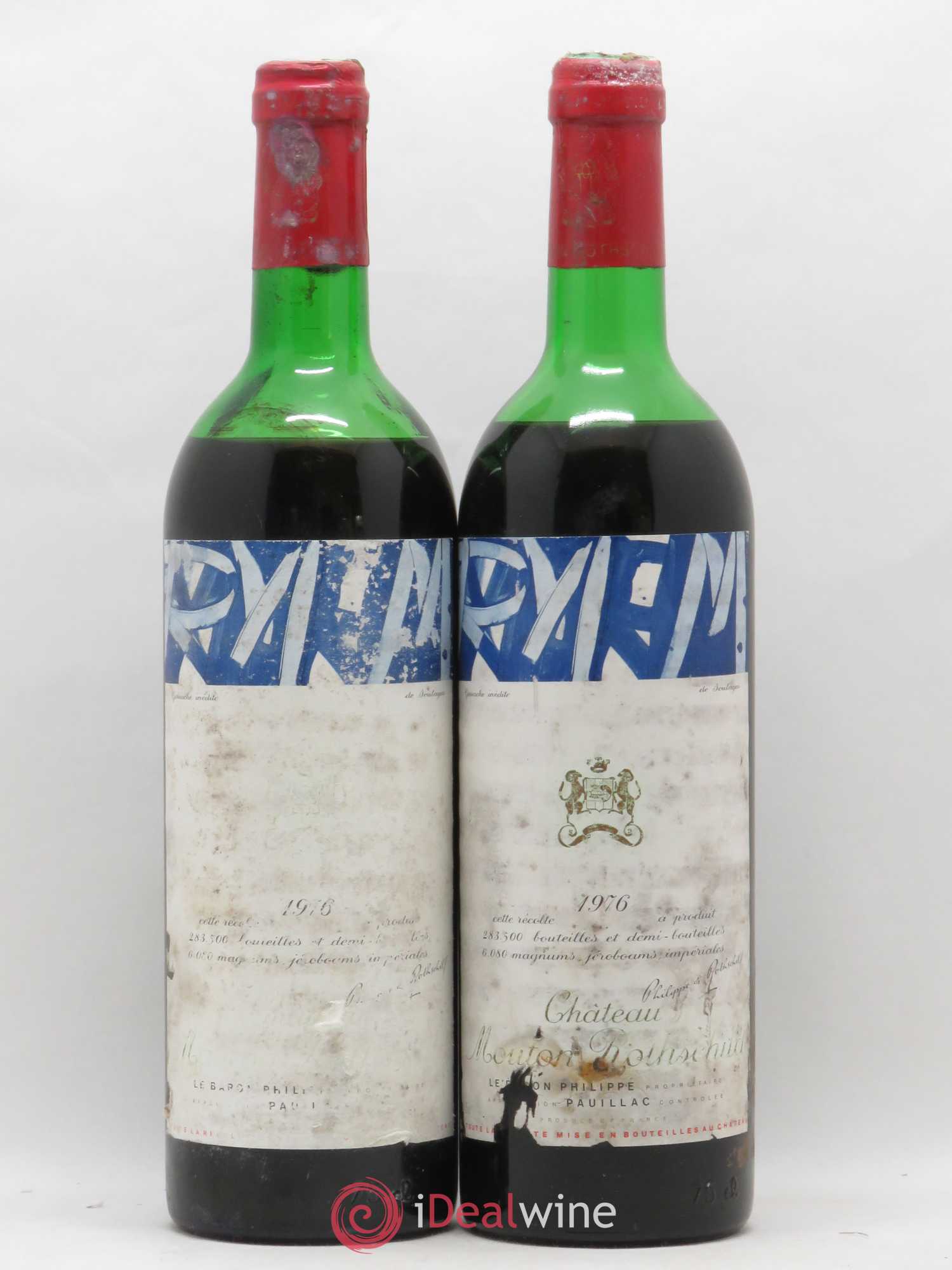 Château Mouton Rothschild 1er Grand Cru Classé 1976 - Lot de 2 bouteilles - 0