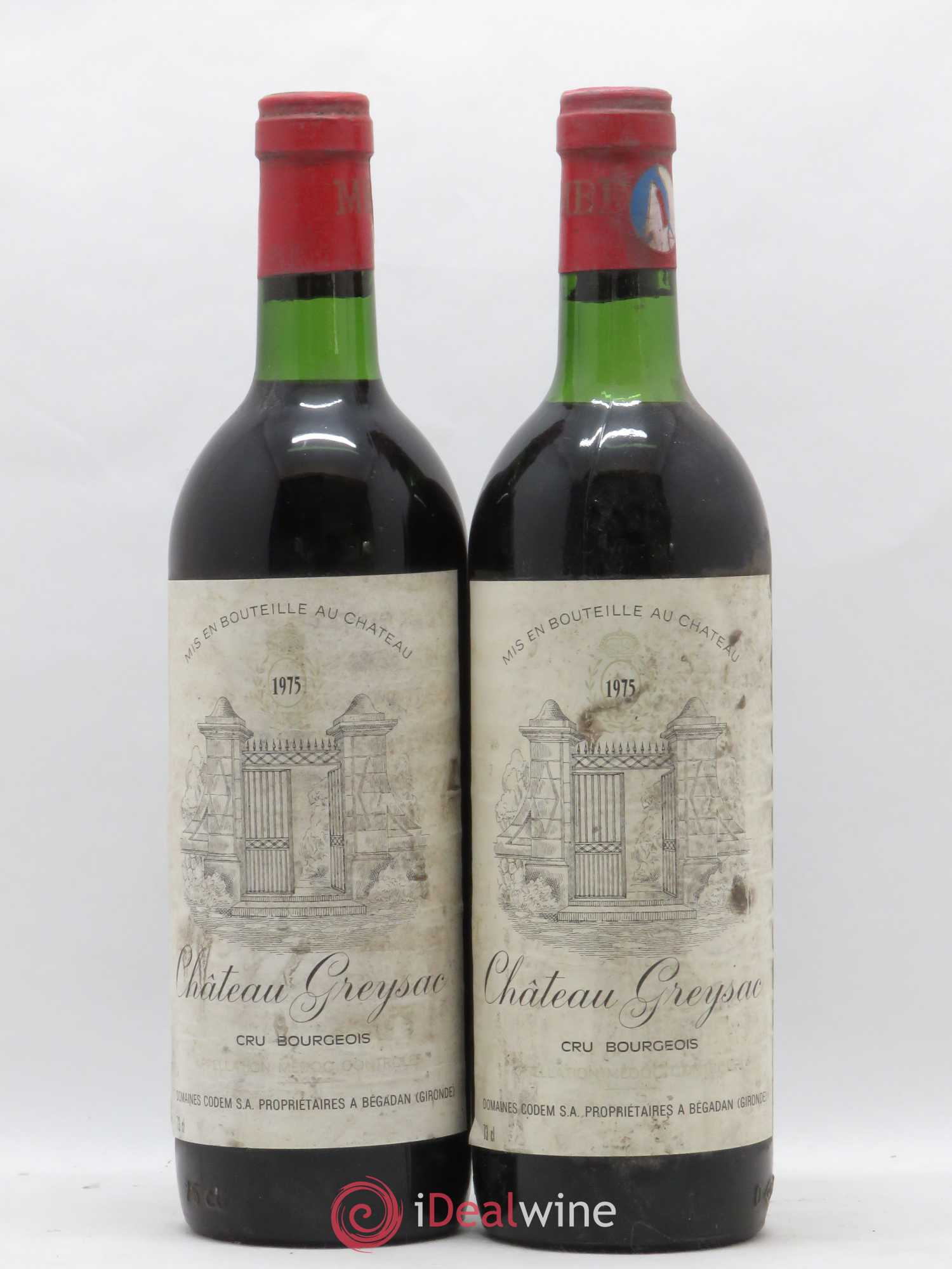 Château Greysac Cru Bourgeois 1975 - Lot de 2 bouteilles - 0