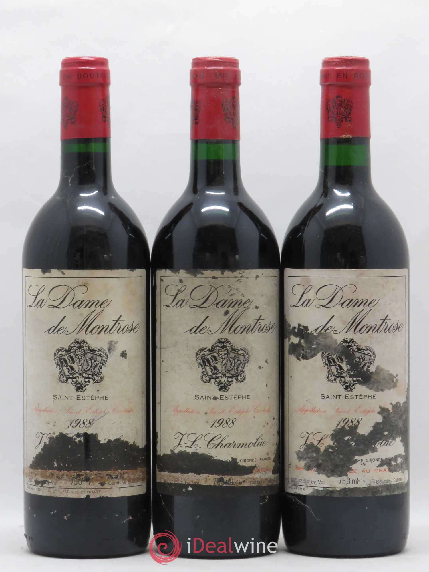 La Dame de Montrose Second Vin 1988 - Lot de 3 bouteilles - 0