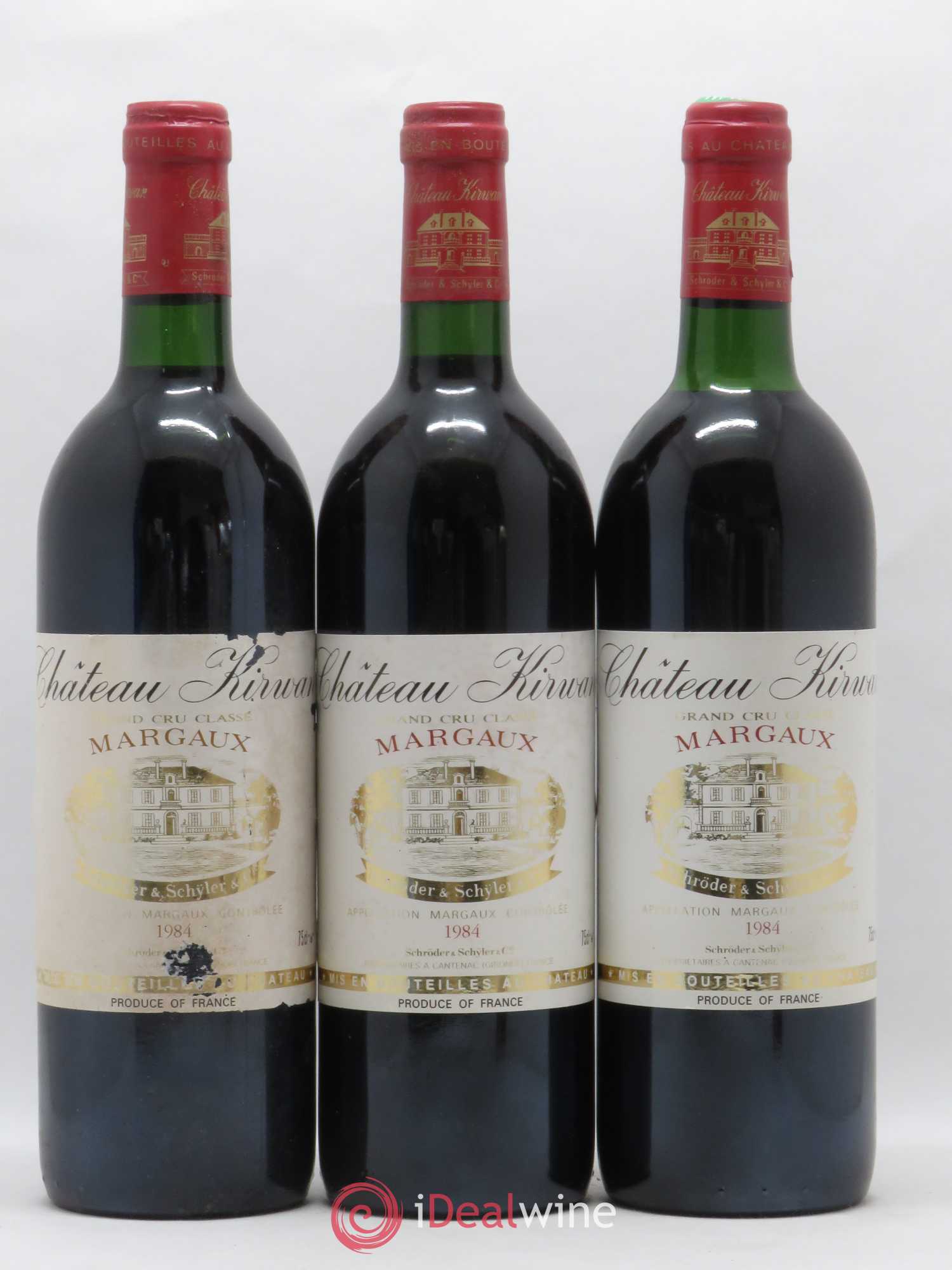 Château Kirwan 3ème Grand Cru Classé 1984 - Lot de 3 bouteilles - 0