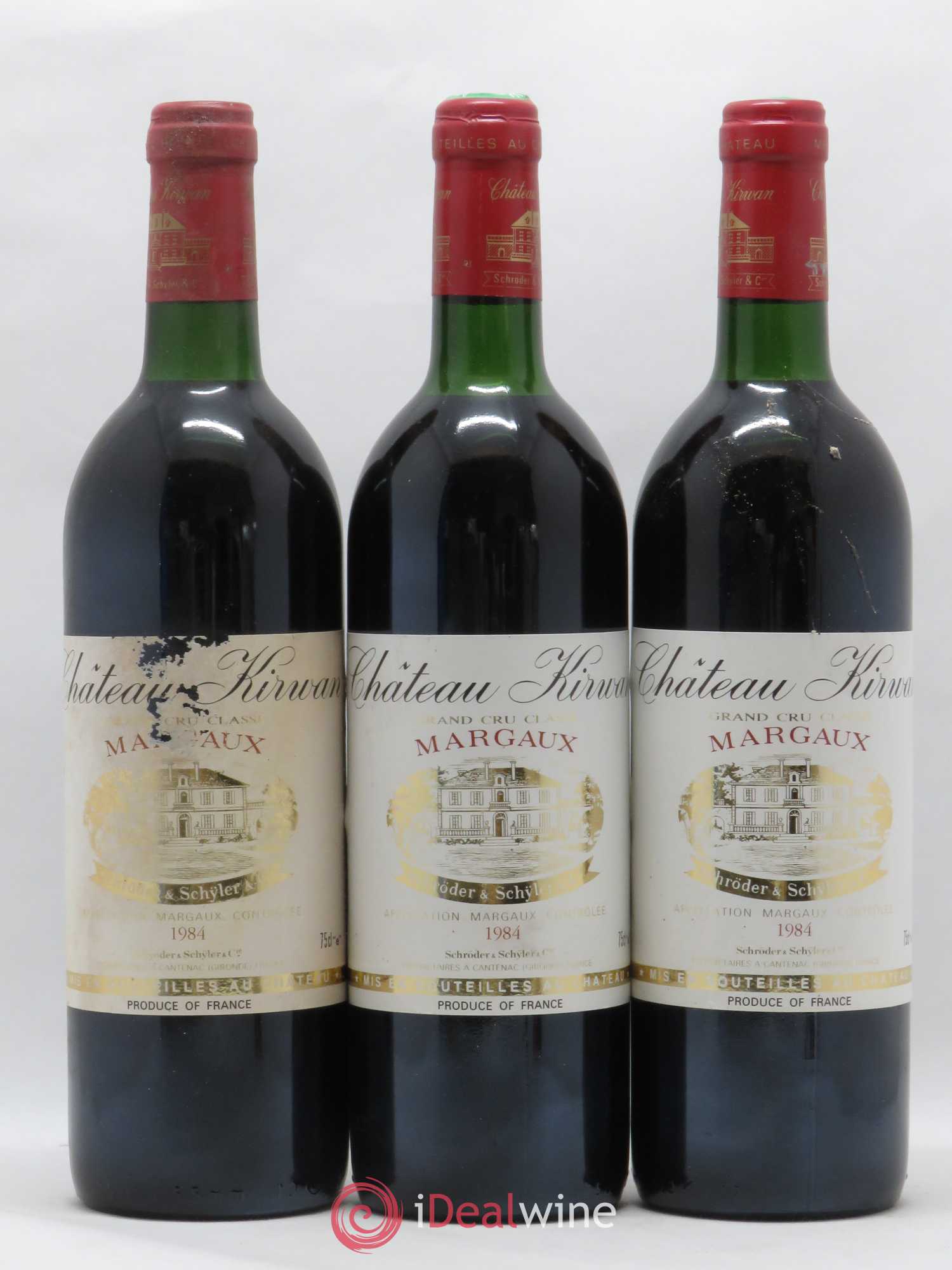 Château Kirwan 3ème Grand Cru Classé 1984 - Lot de 3 bouteilles - 0