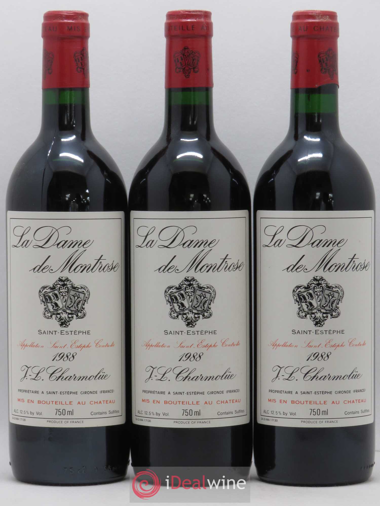 La Dame de Montrose Second Vin 1988 - Lot de 3 bouteilles - 0