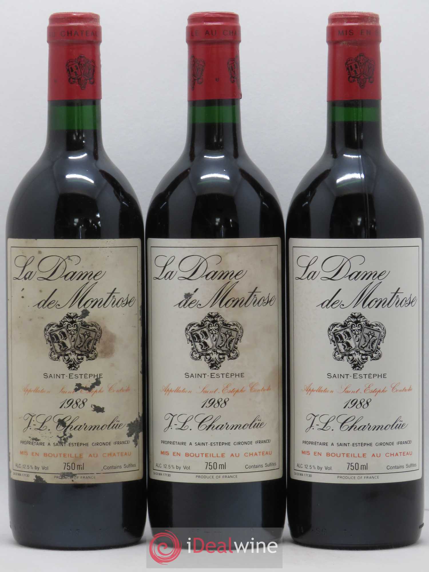 La Dame de Montrose Second Vin 1988 - Lot de 3 bouteilles - 0