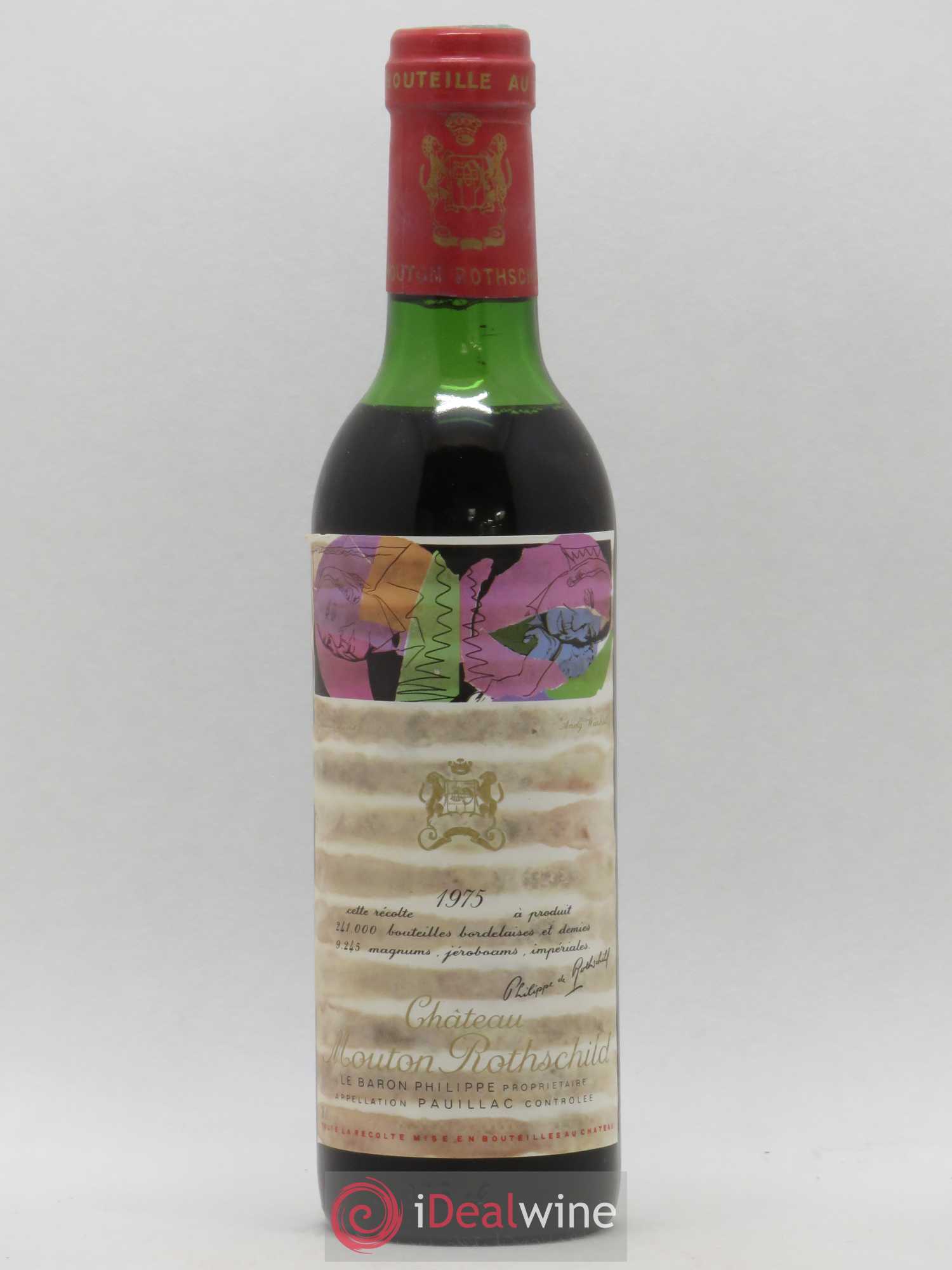 Château Mouton Rothschild 1er Grand Cru Classé 1975 - Lot de 1 demi bouteille - 0