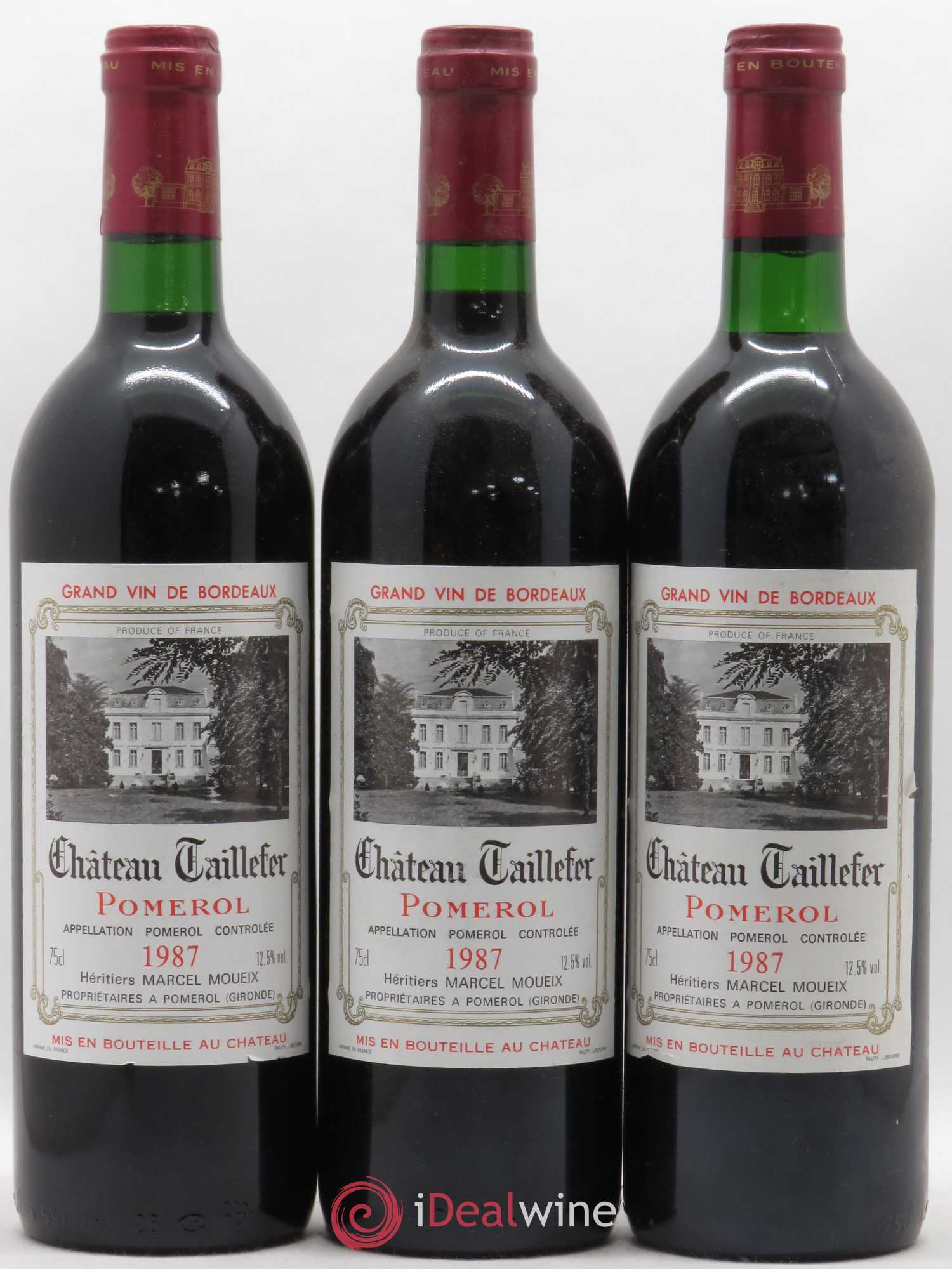 Château Taillefer 1987 - Lot de 3 bouteilles - 0