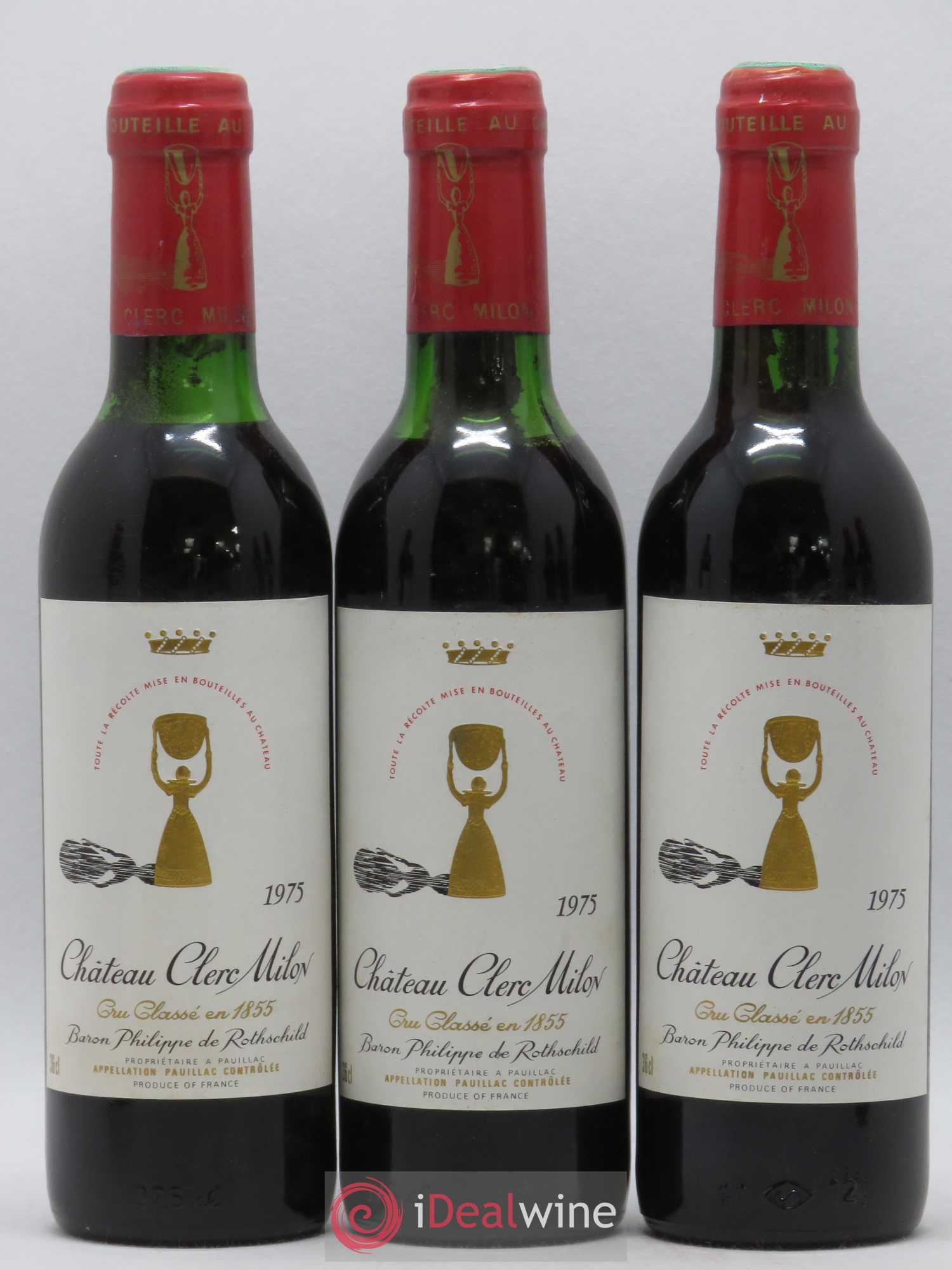 Château Clerc Milon 5ème Grand Cru Classé 1975 - Lot de 6 demi bouteilles - 2